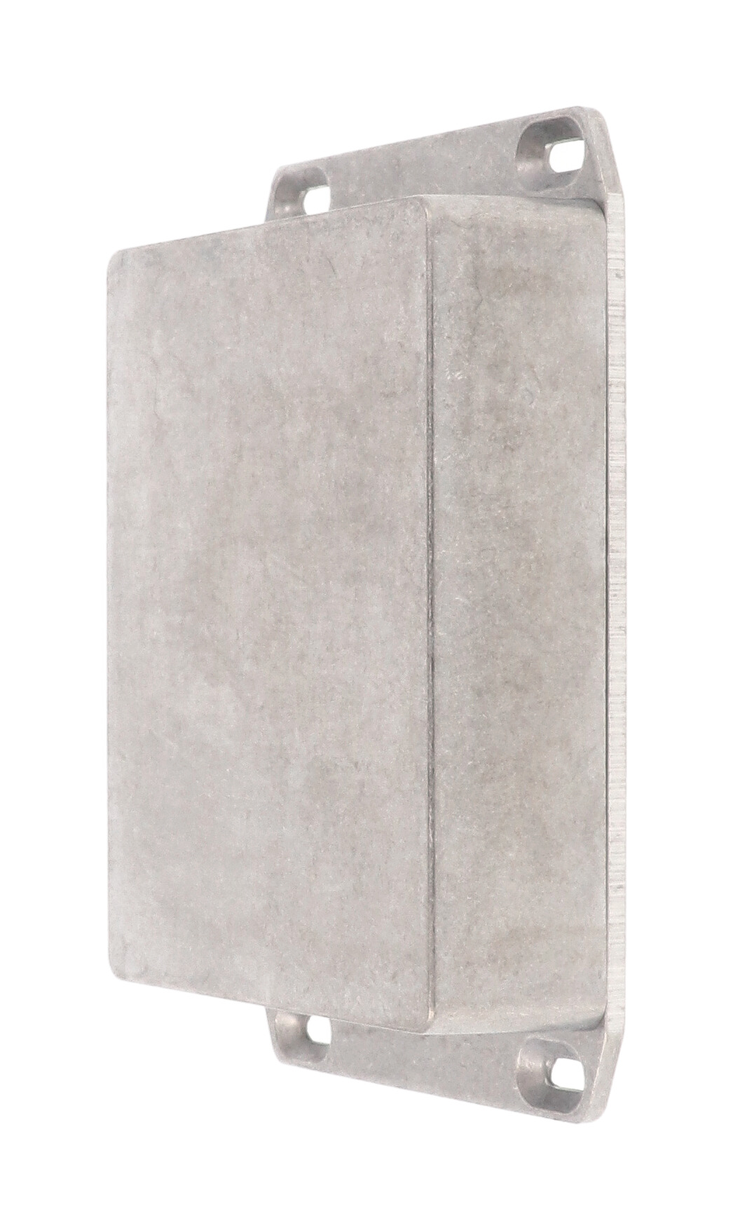 1590BBFL natural finish diecast aluminum enclosure with flanged mounting lid