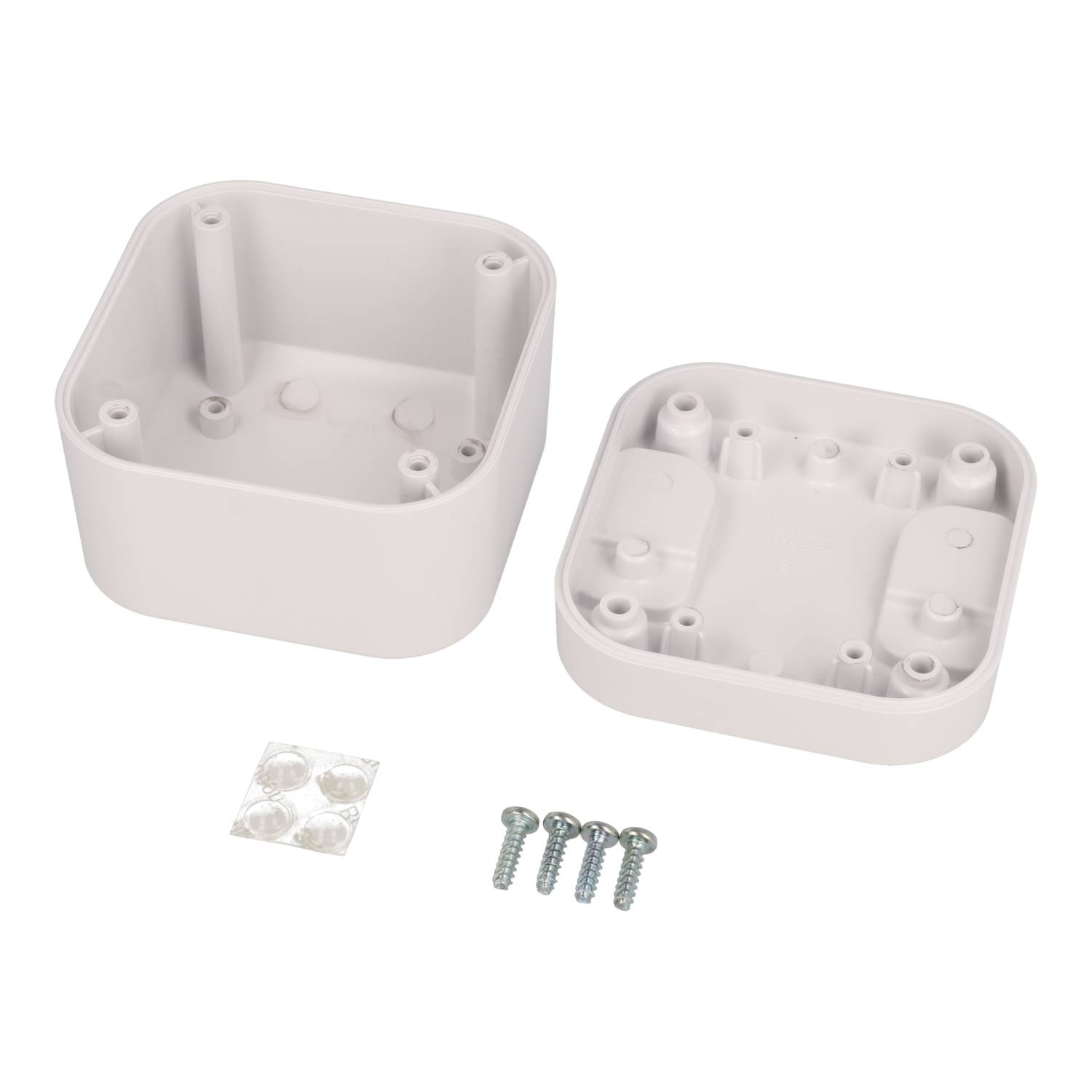 1556BAWH white flame retardant ABS desktop/wall mount enclosure, 80 x 80 x 60 mm