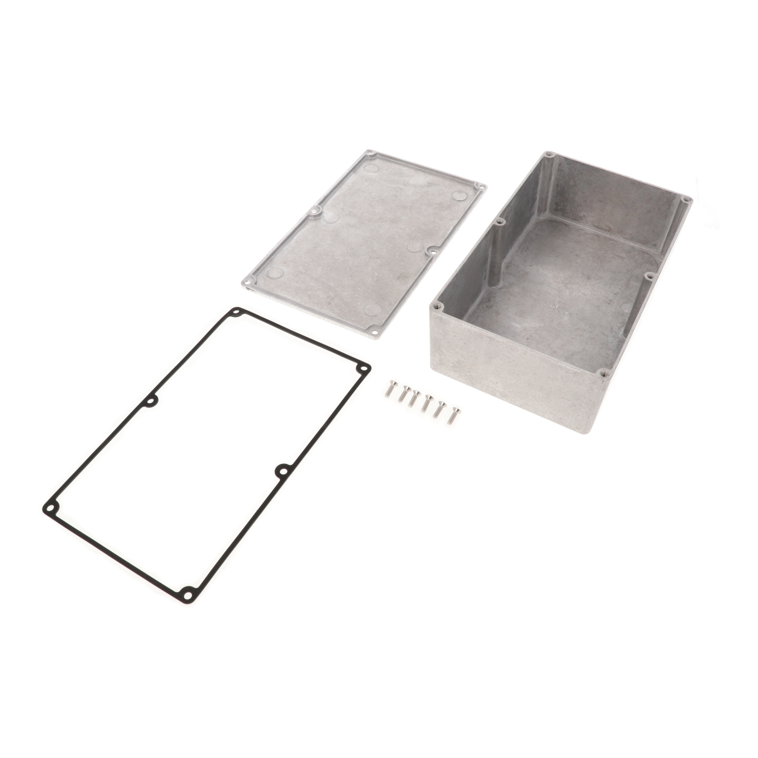 1590WDE natural aluminum watertight diecast aluminum enclosure, 200 mm x 120 mm x 64 mm