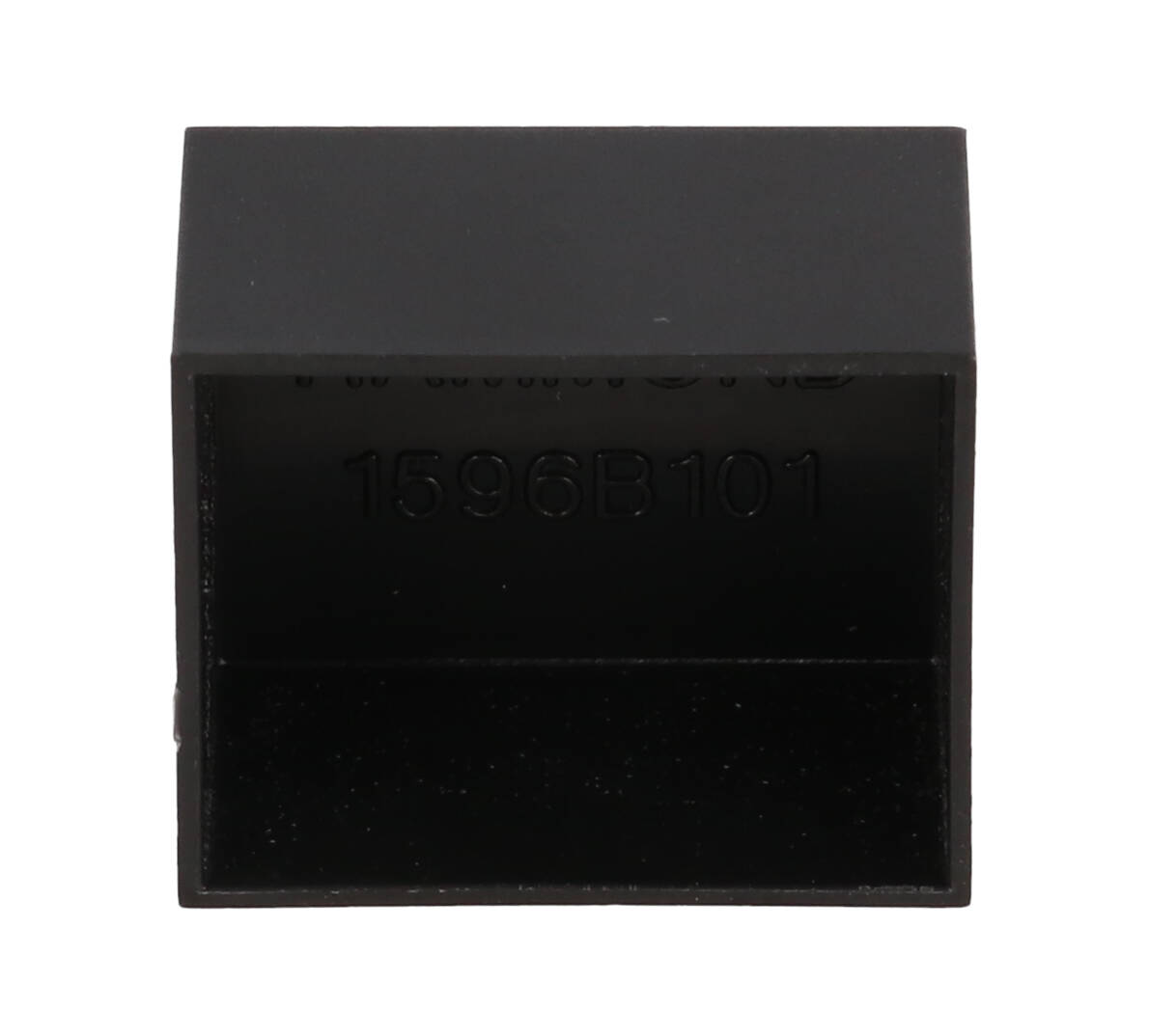 1596B101 black ABS plastic potting box, 25 x 20 x 15 mm, open top with no lid