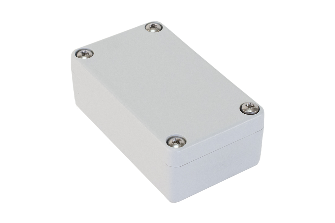 1551WHGY light gray IP68 watertight polycarbonate miniature enclosure with lid