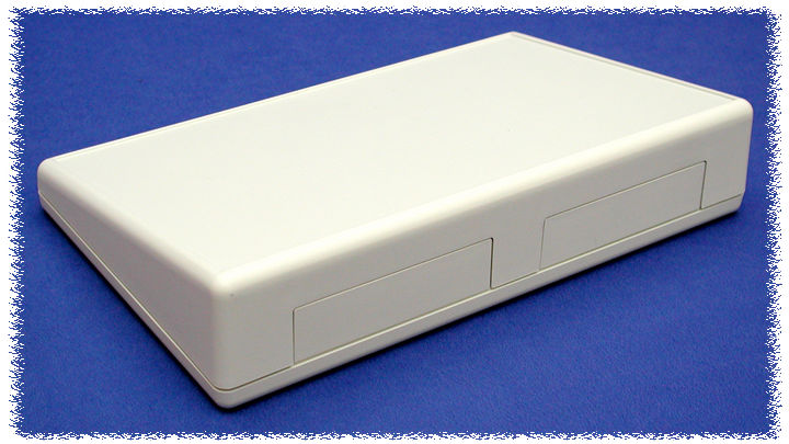1599KTSGY light gray short-slope ABS sloping console enclosure, 220 x 140 mm