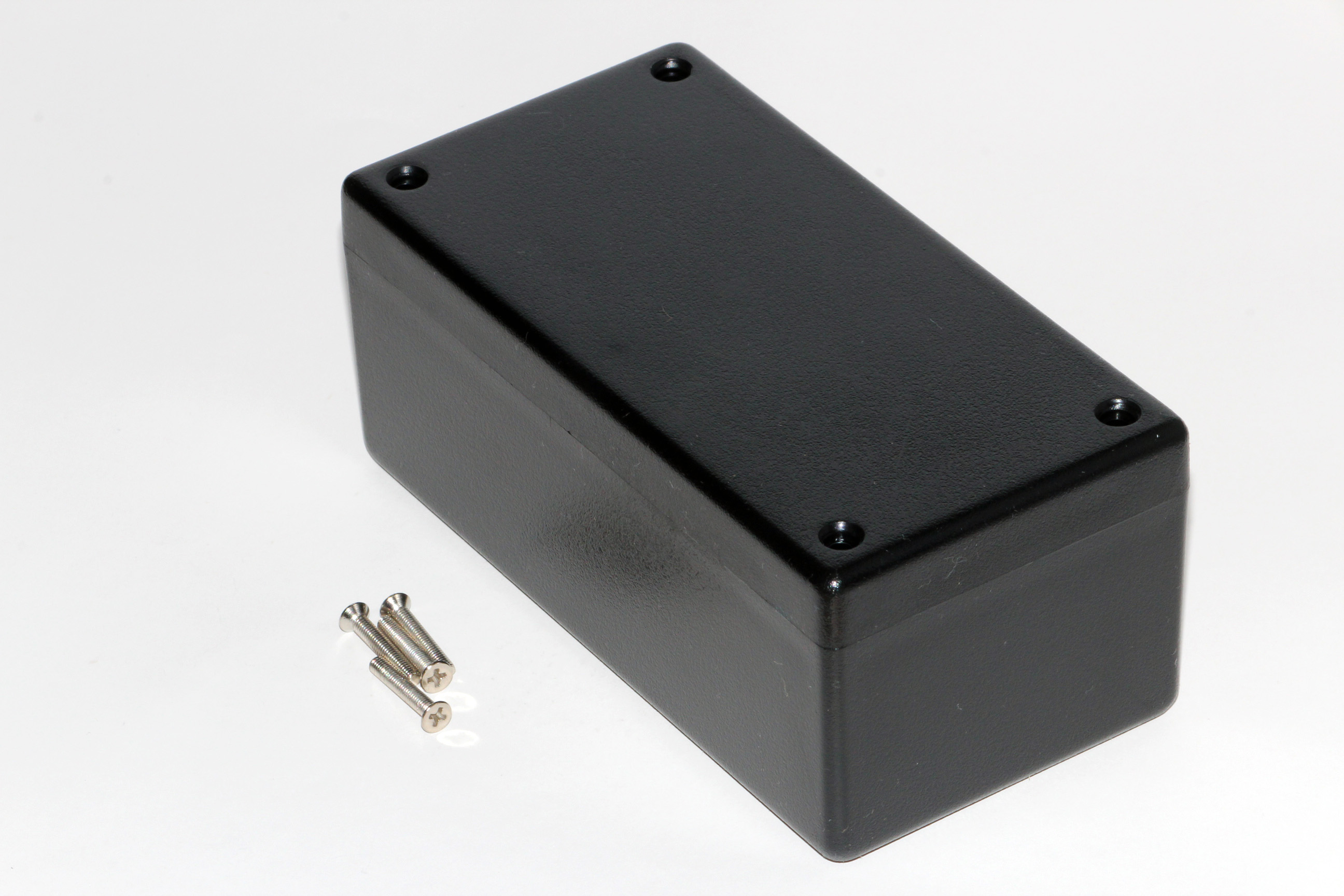 1594DBK black flame retardant ABS PCB enclosure with lid, 132 x 66 x 55 mm