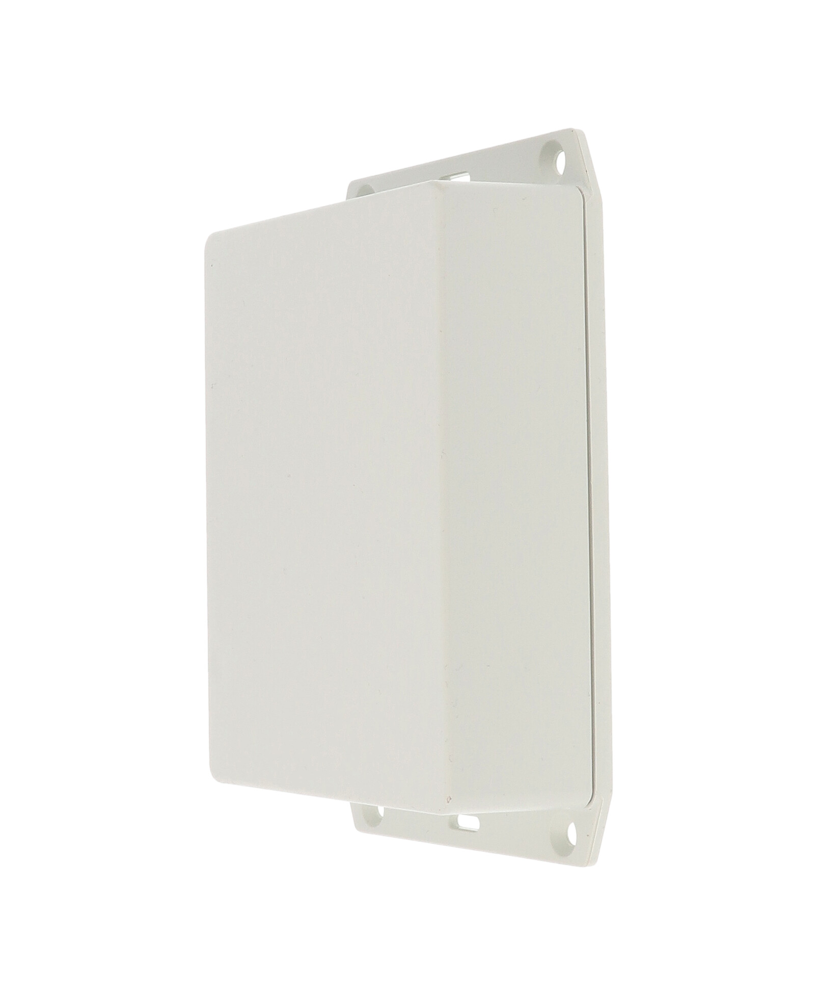 Hammond 1591XXGFLGY light gray ABS plastic enclosure with flanged lid, 1591XXG size, box and lid shown
