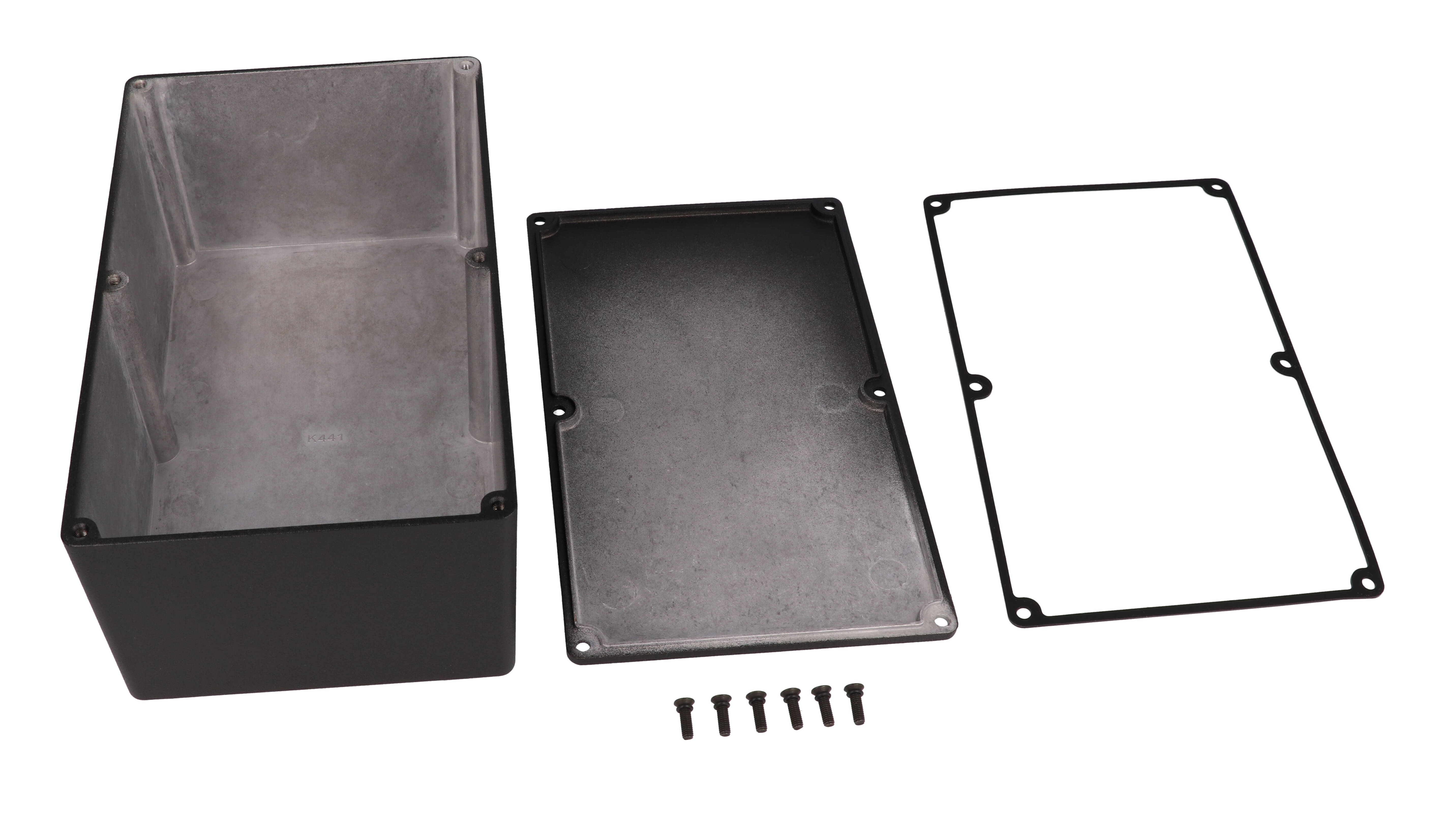 1590WEEBK textured black watertight diecast aluminum enclosure, 200 x 120 x 85 mm