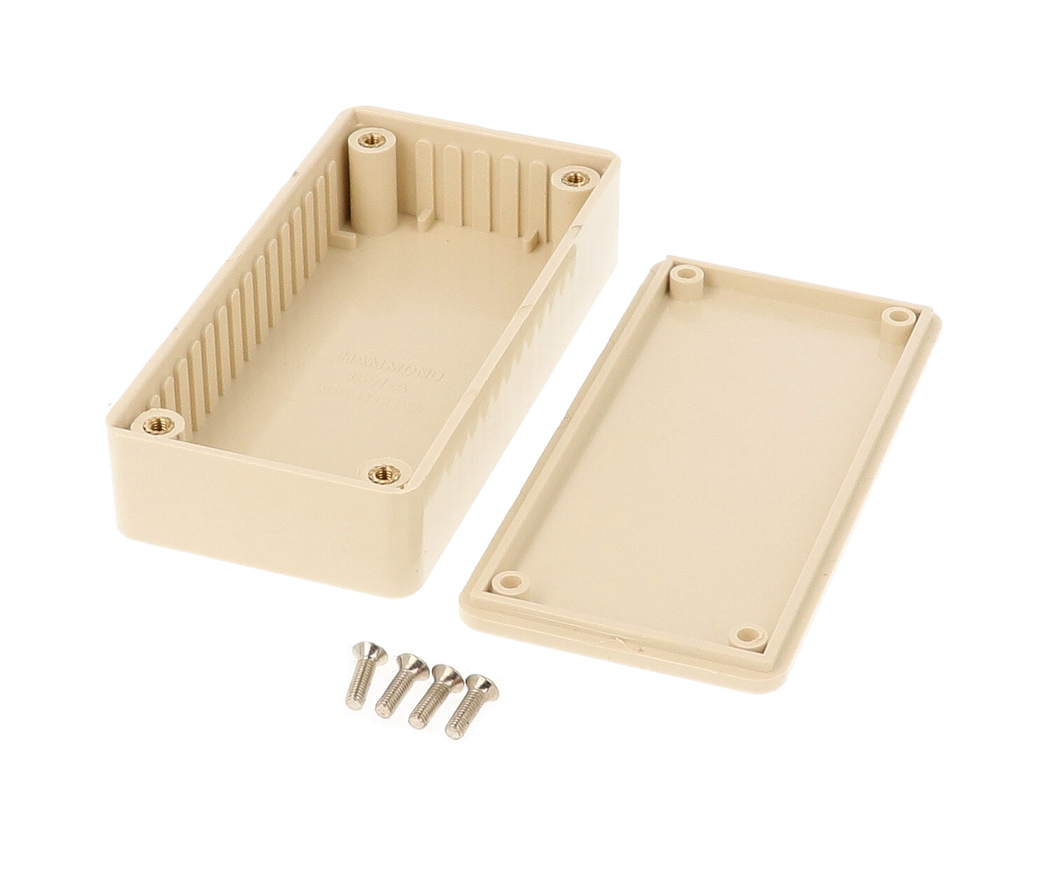 1591ABG beige flame retardant ABS plastic enclosure, 100 x 50 x 25 mm, with screw-down lid