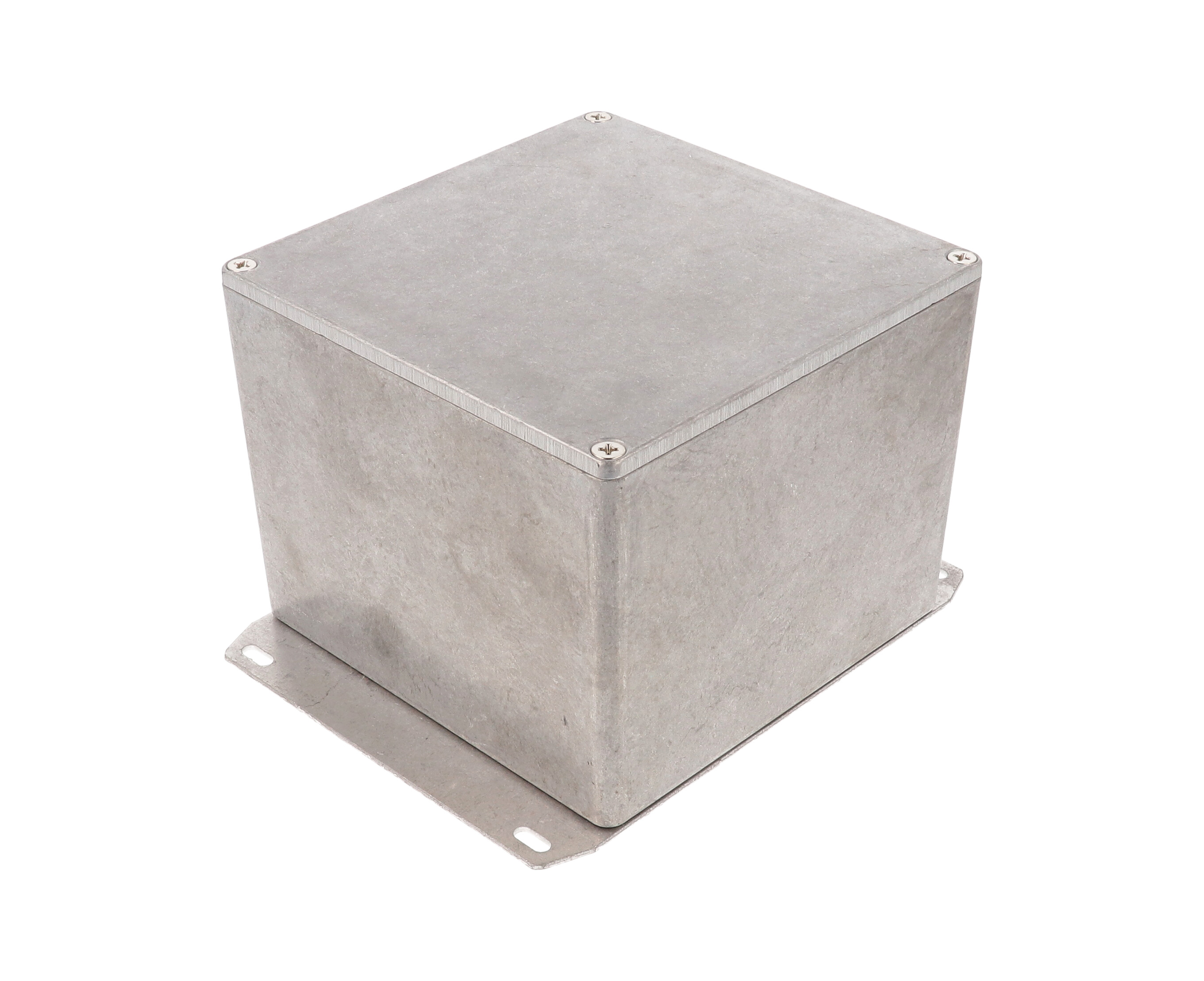 1590VF natural aluminum deep diecast aluminum enclosure with flanged bottom plate