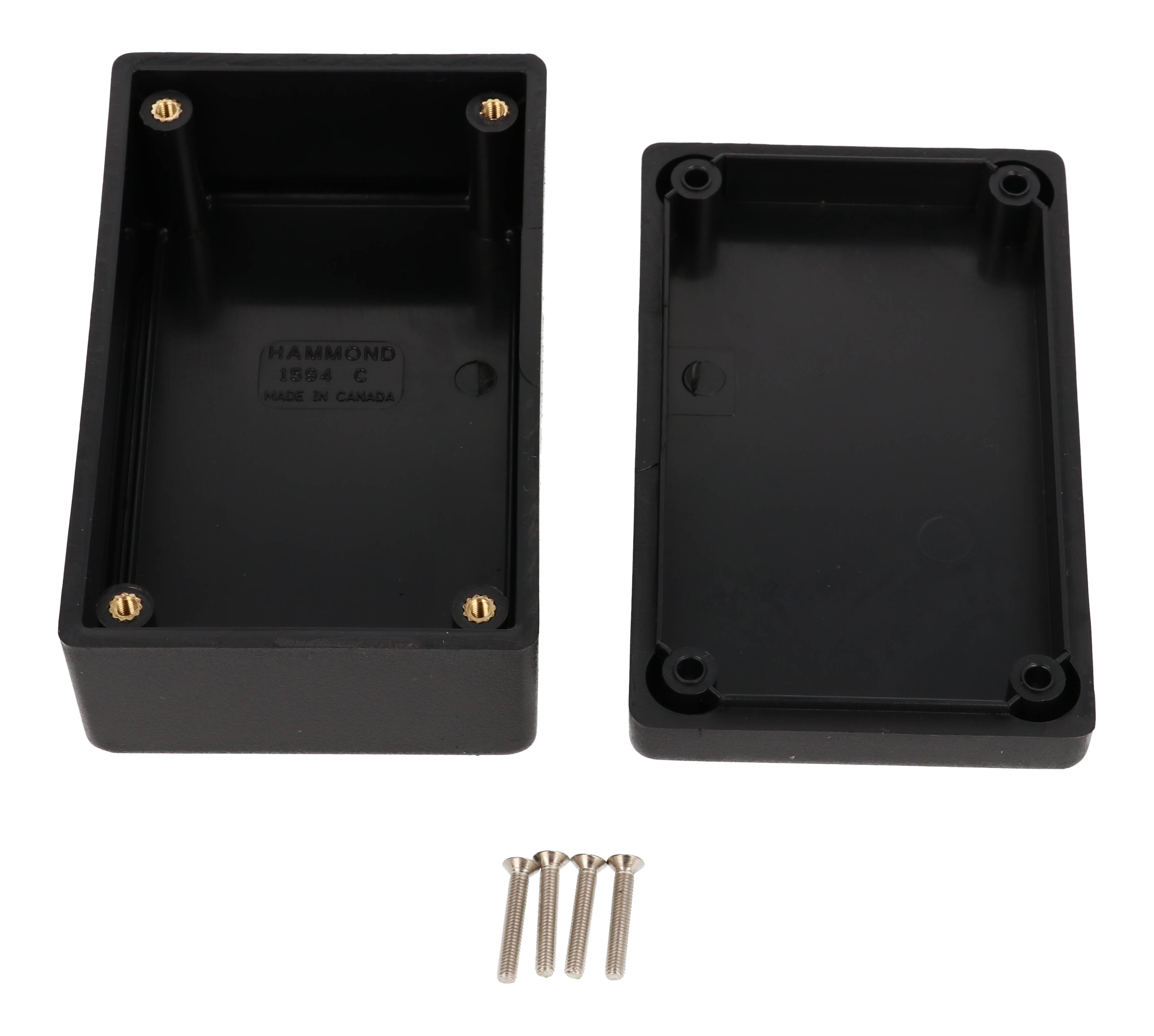 1594CBK black flame retardant abs plastic 1594C enclosure, 106.5 x 66 x 45 mm, with lid