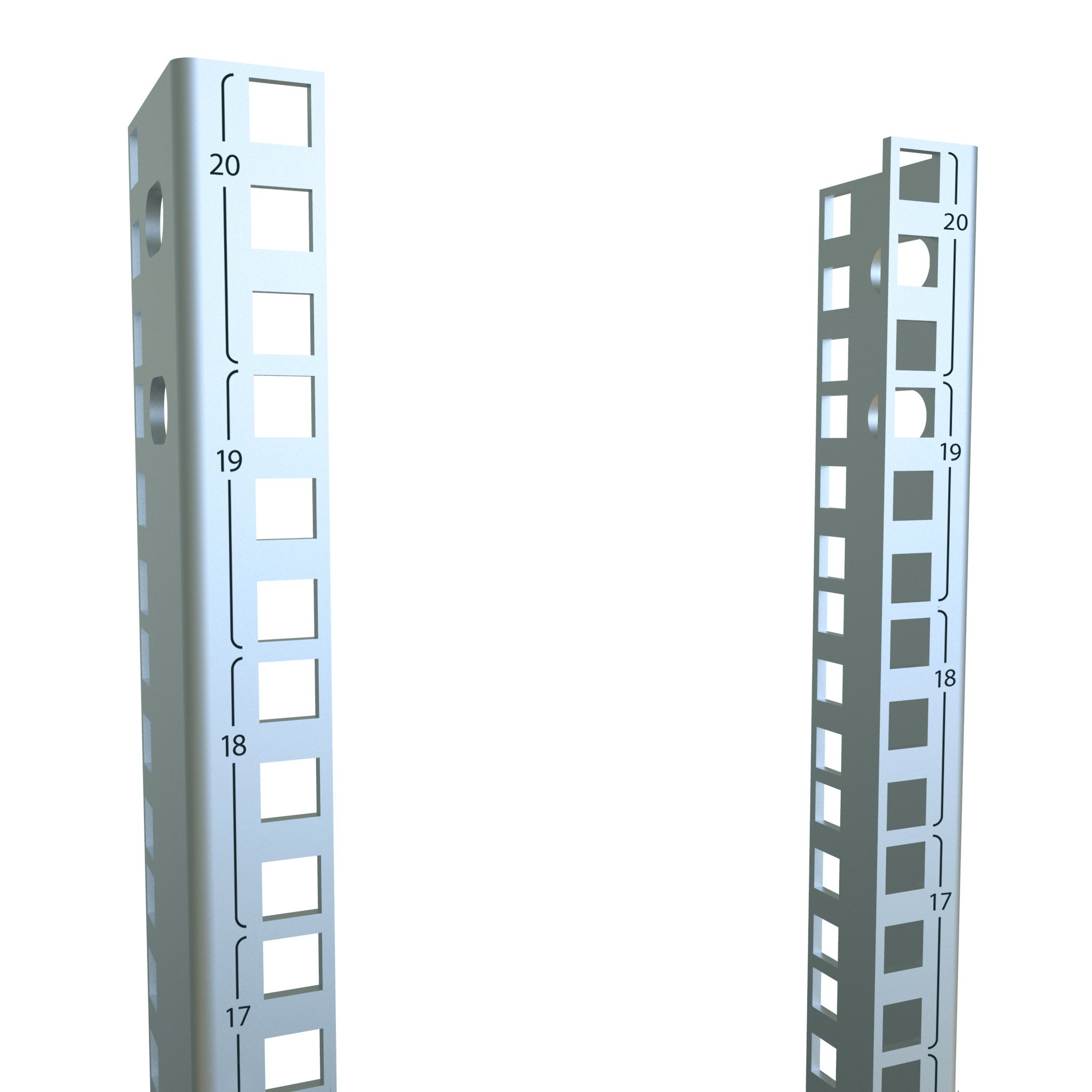 Hammond CCR85TZPL 49U zinc plated tapped 10-32 combination rack mount rail pair for C2 and REFK cabinets