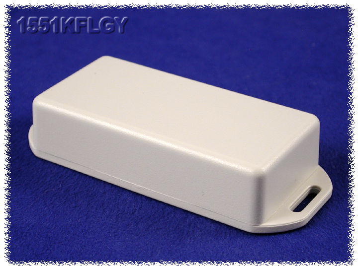 Hammond 1551KFLGY light gray ABS plastic enclosure with flanged lid, 80 x 40 x 20 mm