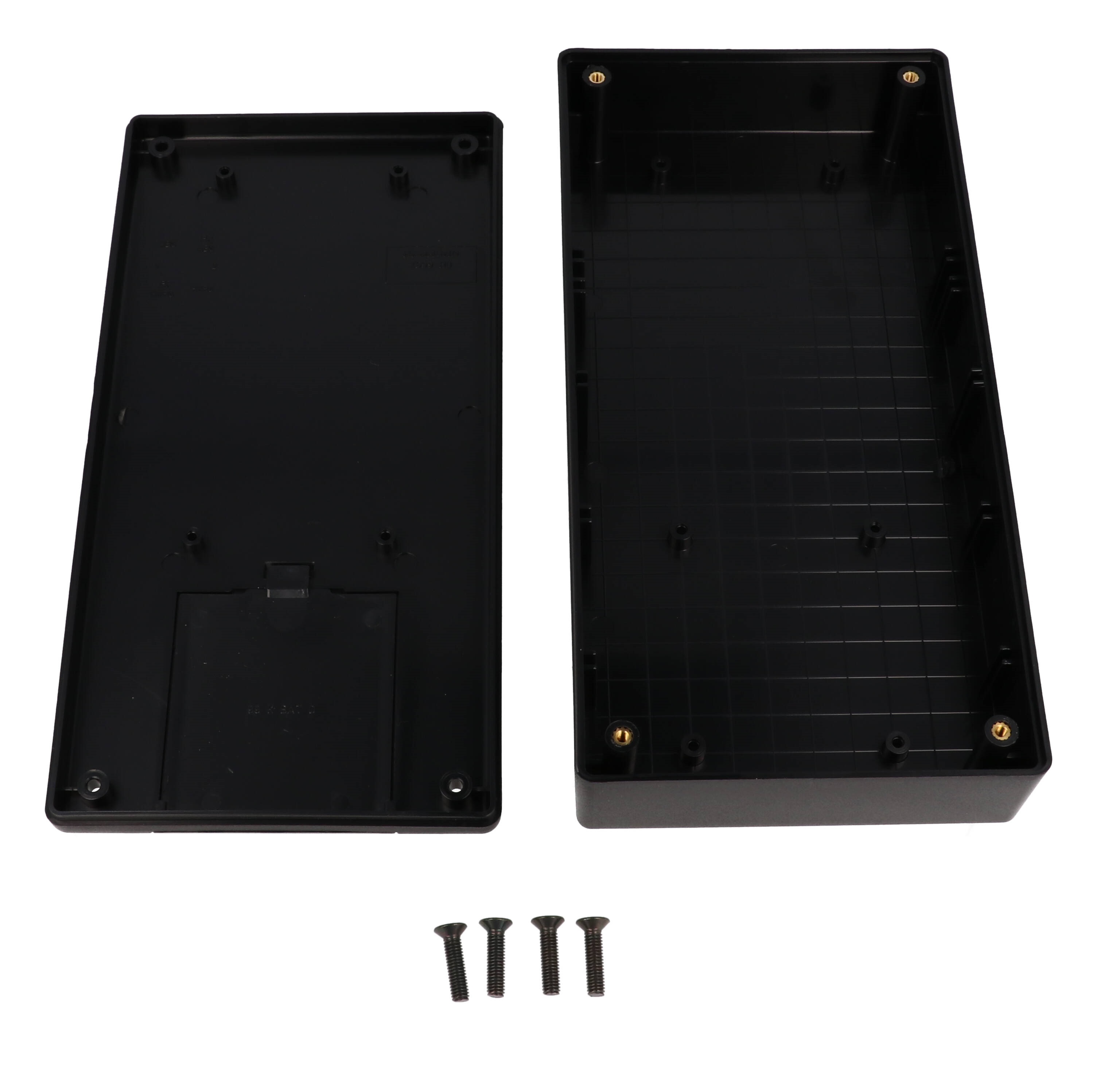 1599HBKBAT black flame retardant handheld enclosure with battery door, 220 x 110 mm
