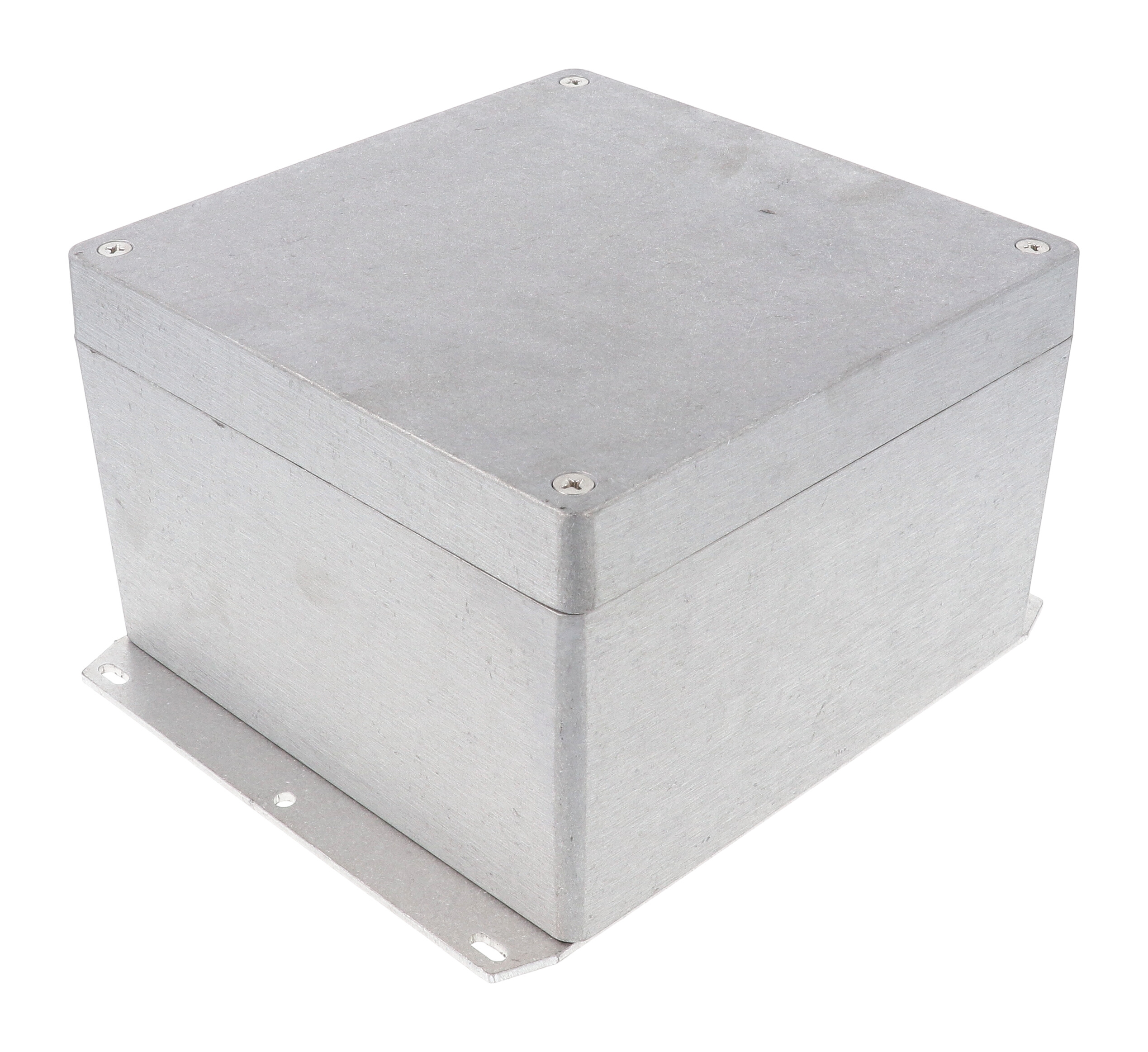 Hammond 1550Z139F natural aluminum 159 mm square flanged diecast watertight enclosure