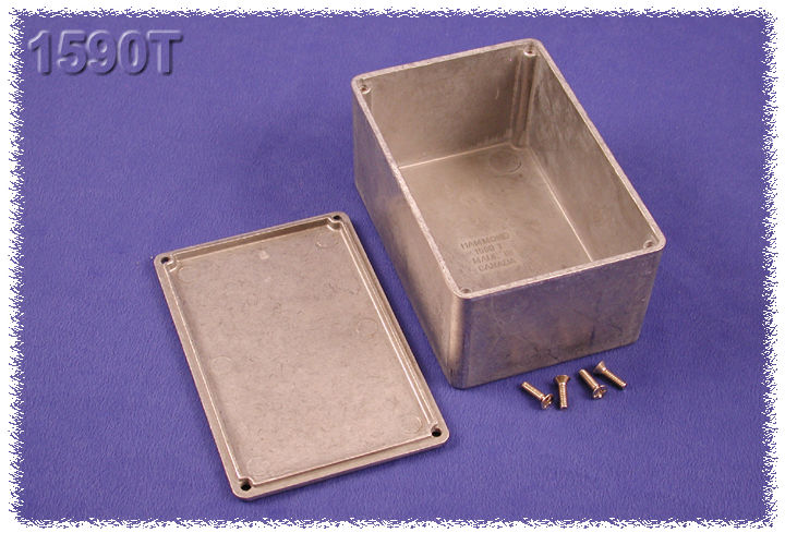 1590T natural aluminum diecast aluminum box and lid, 120 x 80 x 59 mm