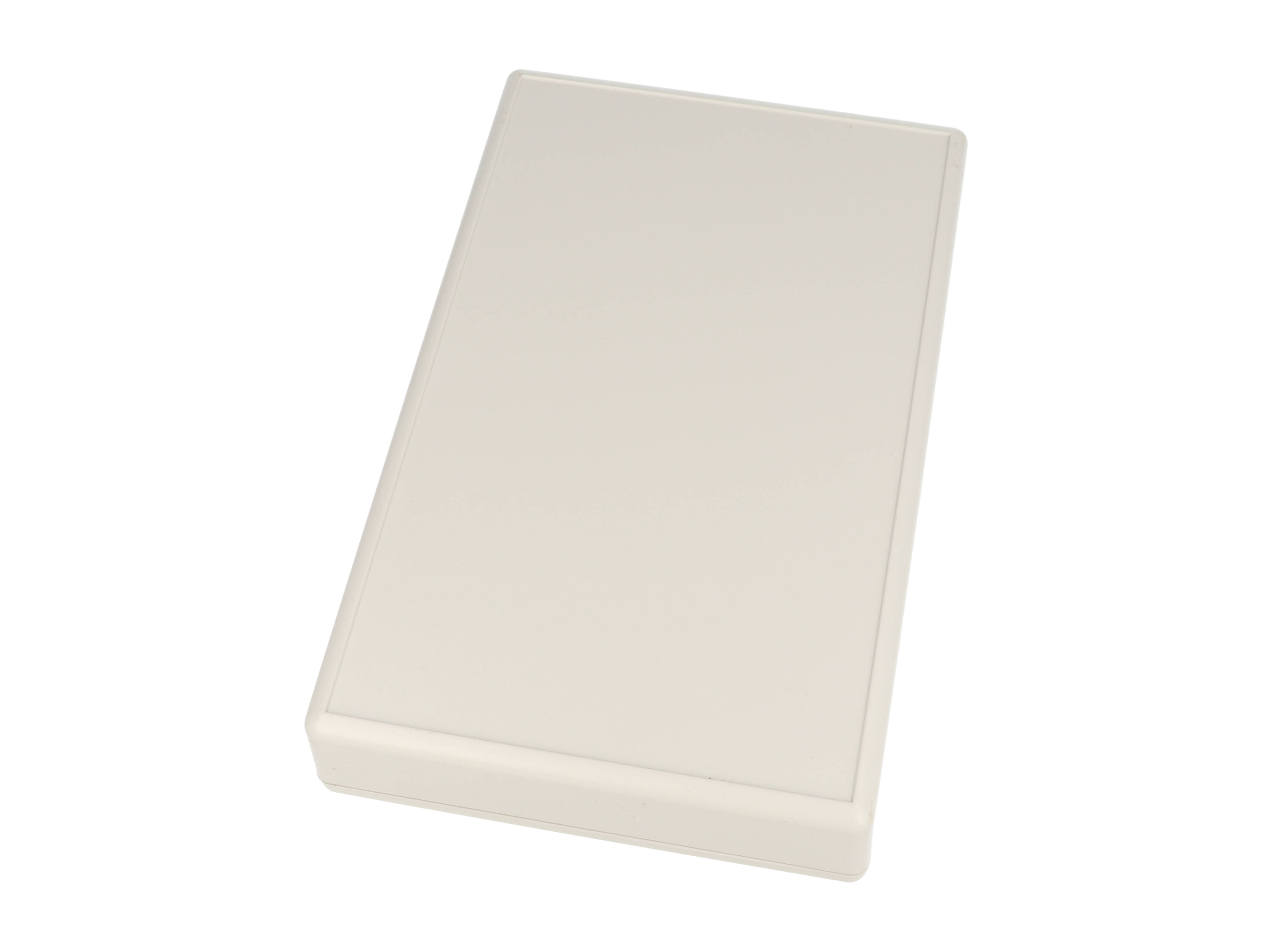 1599KGYBAT light gray flame retardant handheld enclosure with battery door, 220 x 140 mm