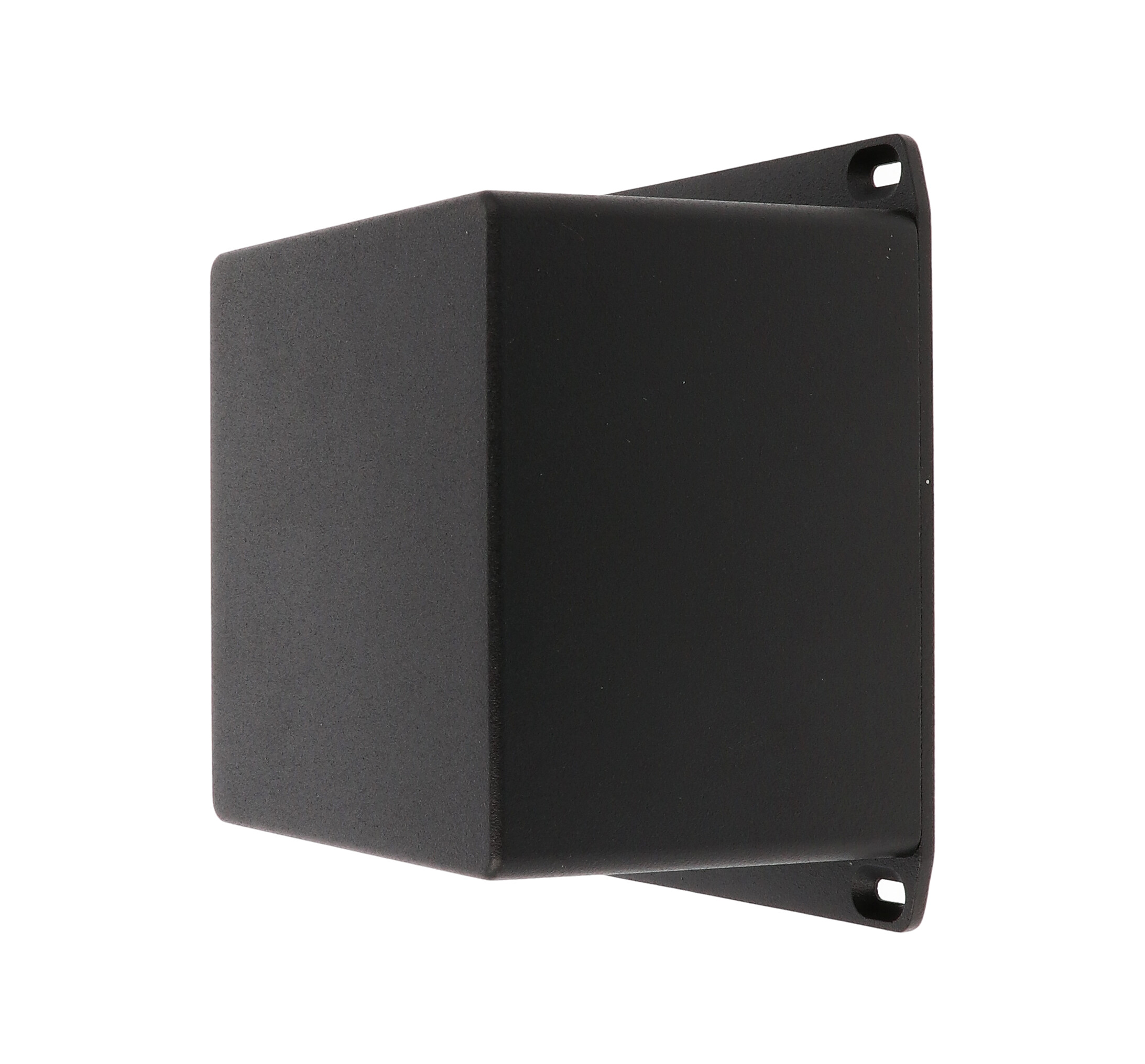 1590VFLBK textured black deep diecast aluminum enclosure with wall-mounting flanged lid