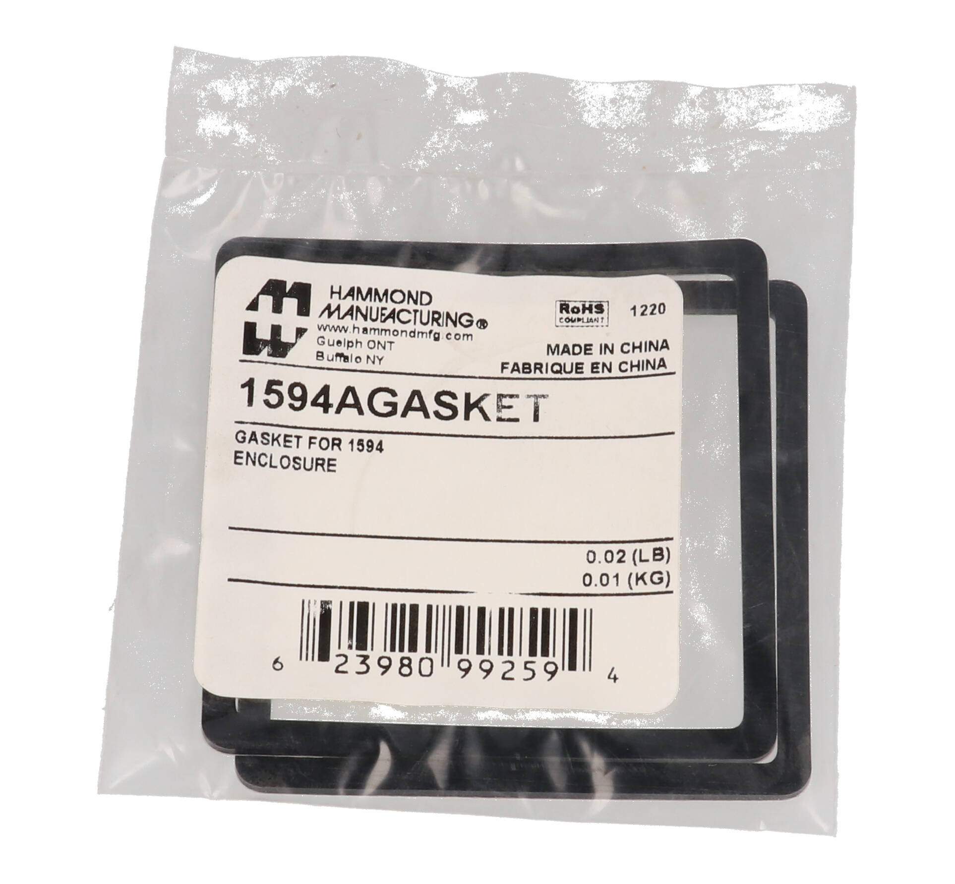 1594AGASKET silicone replacement lid gasket 2-pack for 1594A water-tight enclosures
