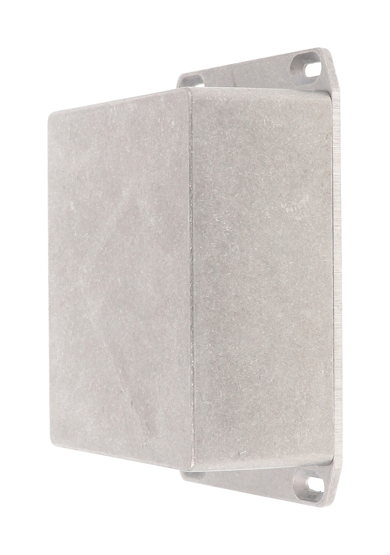1590CFL natural diecast aluminum enclosure with flanged wall-mounting lid, 119 x 94 x 56 mm