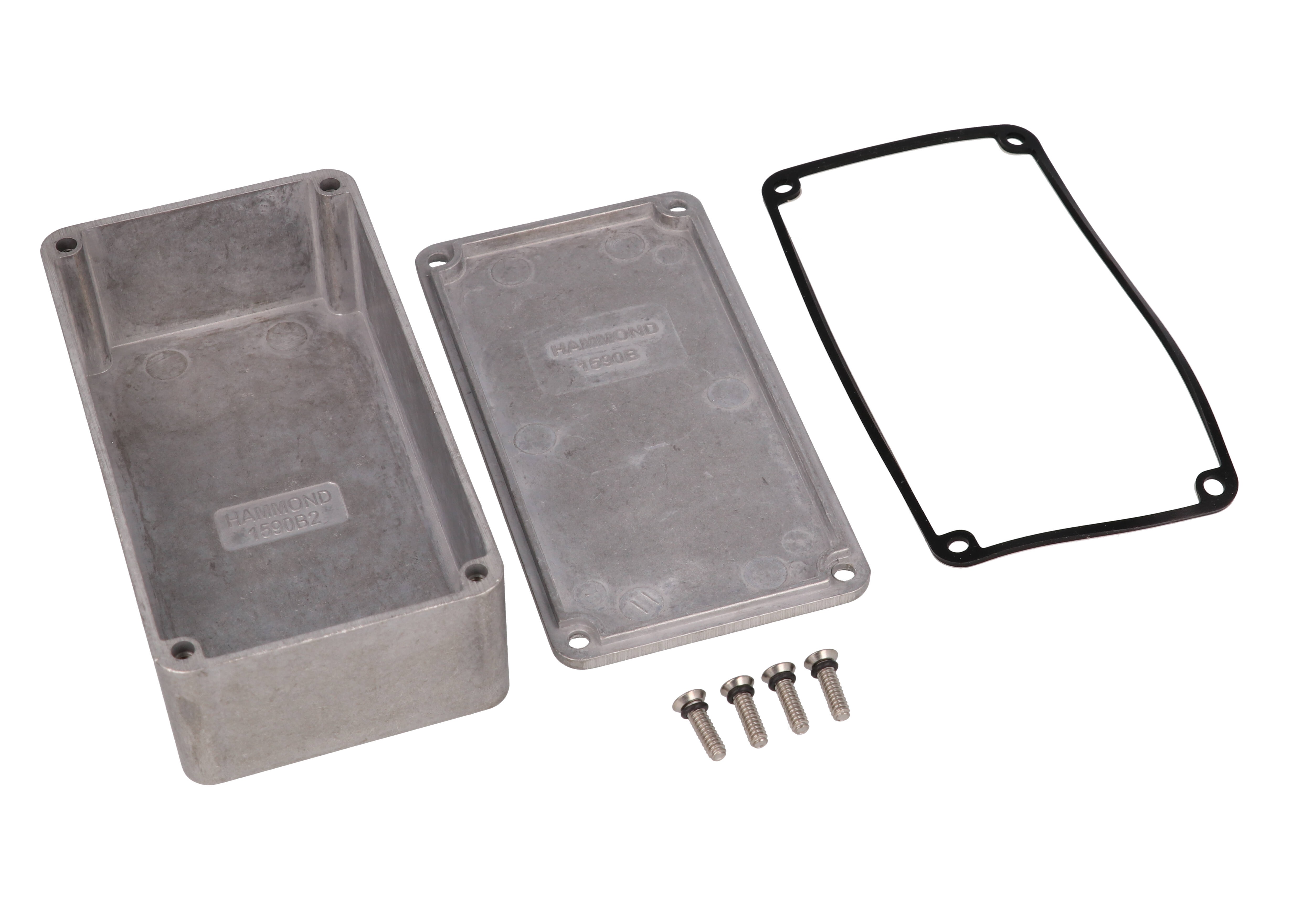 1590WB2 natural aluminum IP65 watertight diecast enclosure, 112 x 61 x 38 mm, no mounting flanges