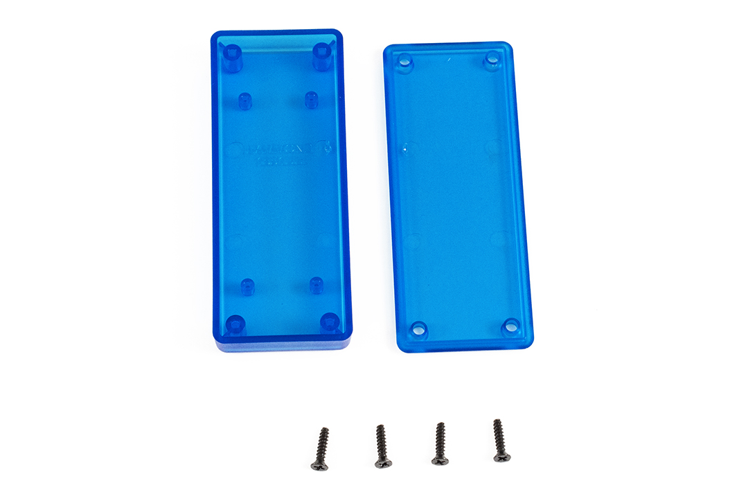 1551UUTBU translucent blue ABS miniature enclosure, 100 x 40 x 15 mm