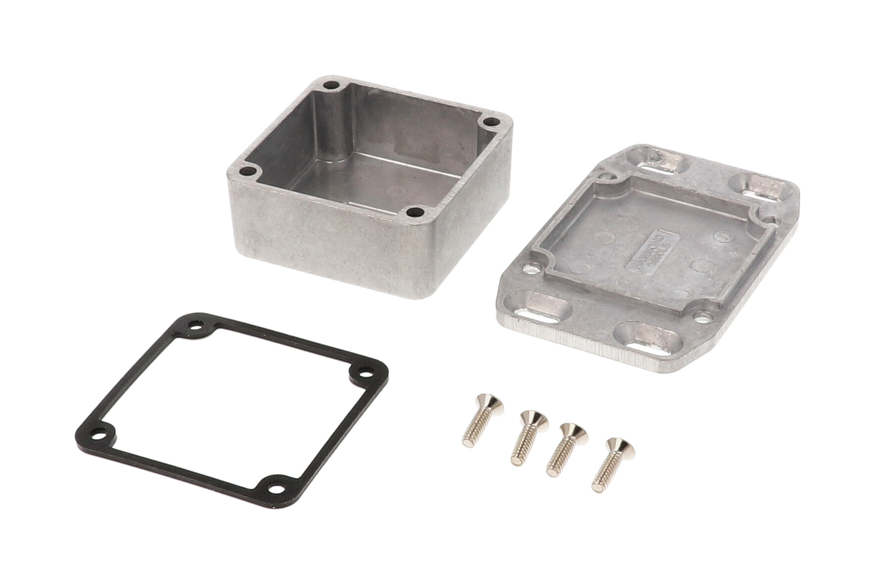 1590WLLBFL low-profile watertight diecast enclosure with flanged mounting lid
