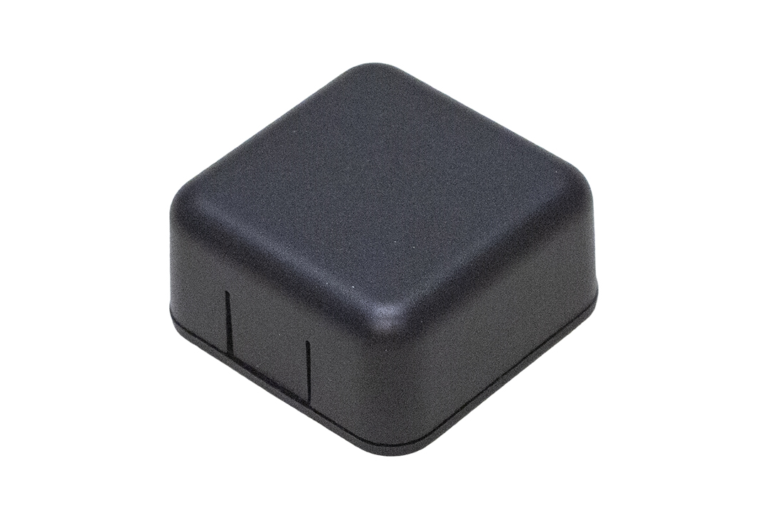 1551SNAP1BK black unvented snap-fit ABS sensor enclosure, 40 x 40 x 20 mm, with wall-mount slots