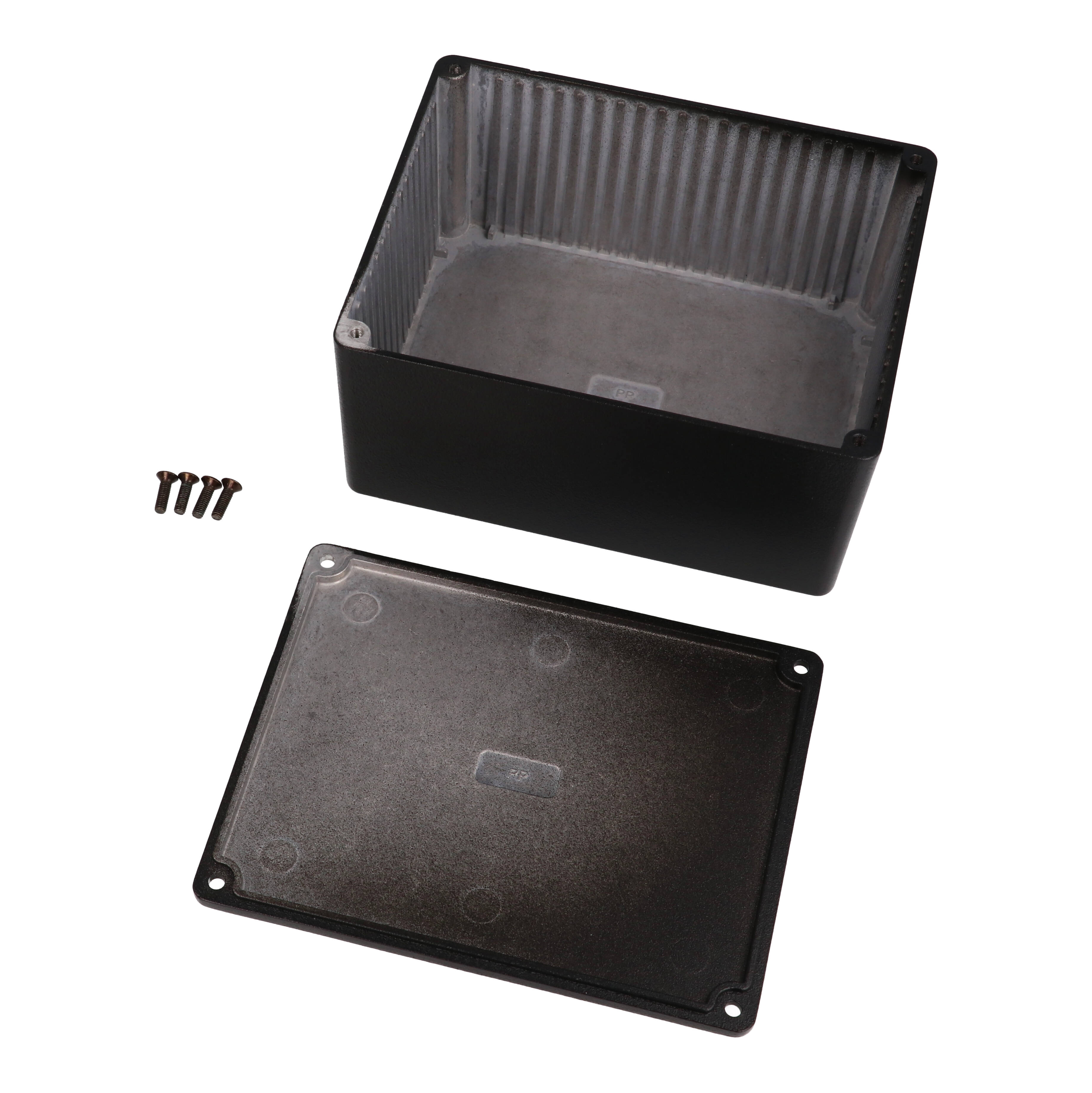 1590PPBK black diecast aluminum enclosure, 121 x 95 x 57 mm