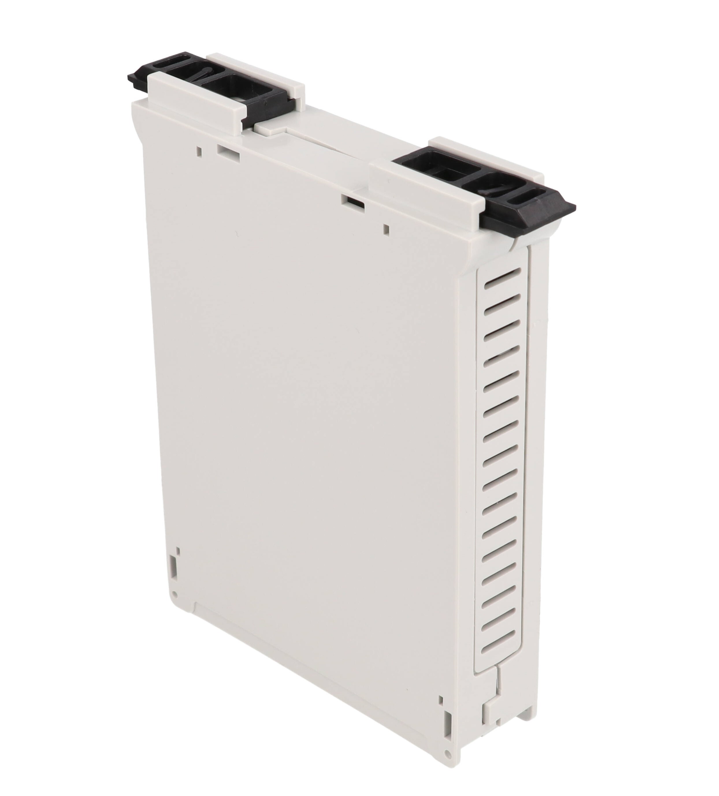 1597DINM22GY slim gray DIN rail control box, 90 x 22.5 x 118 mm
