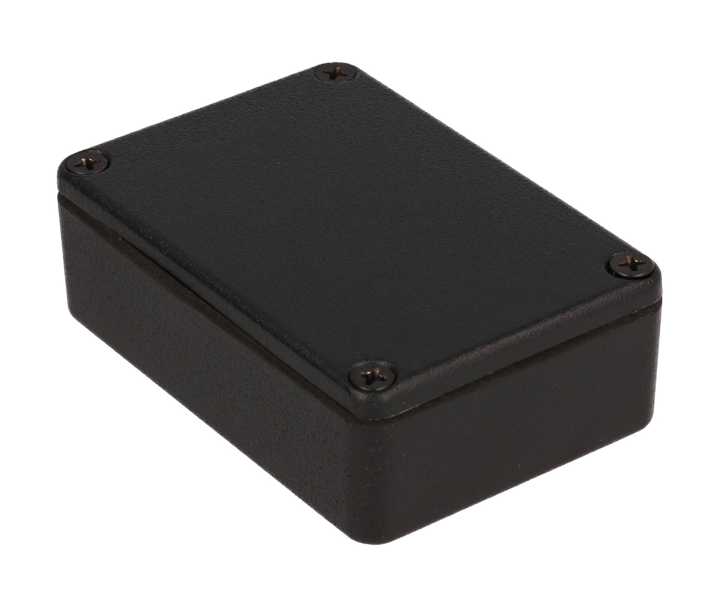 1550WPBK small black diecast aluminum enclosure with lid and IP66 gasket, 80 x 55 x 21 mm