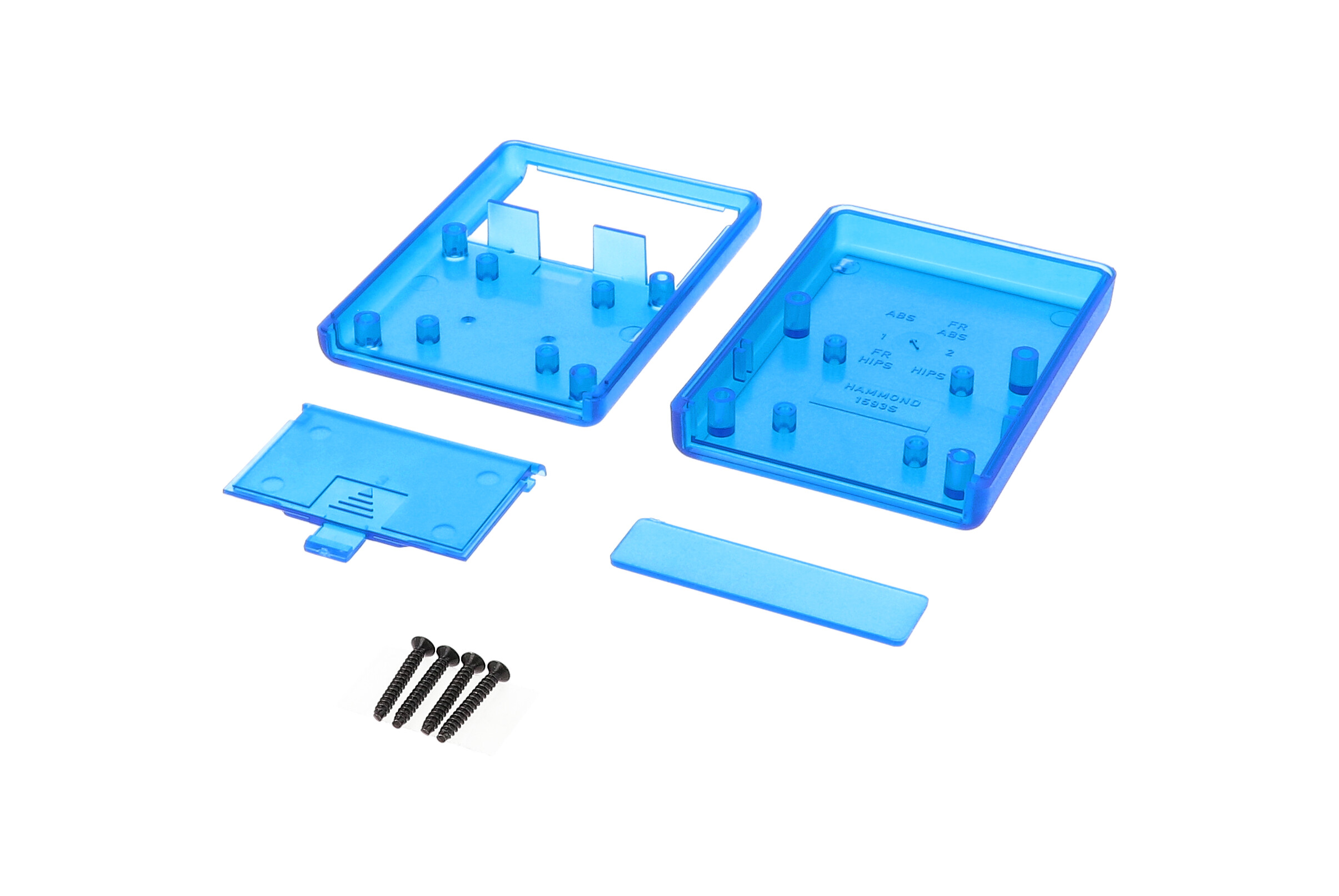 1593STBU transparent blue slim ABS hand-held enclosure