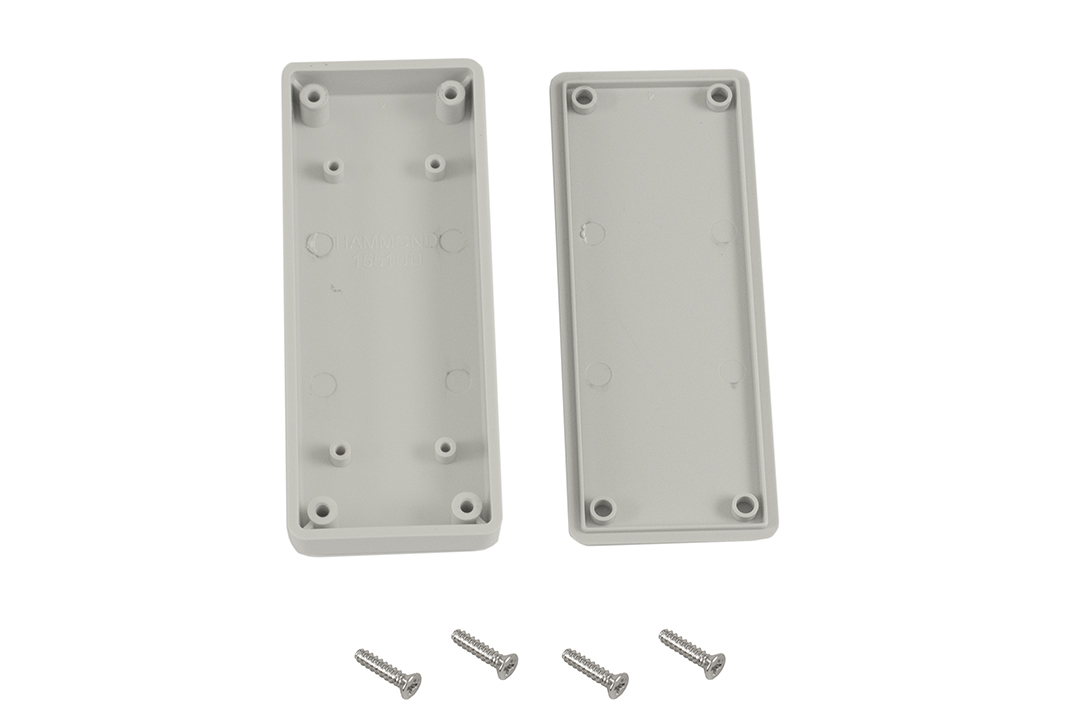 1551UUGY grey ABS miniature enclosure, 100 x 40 x 15 mm