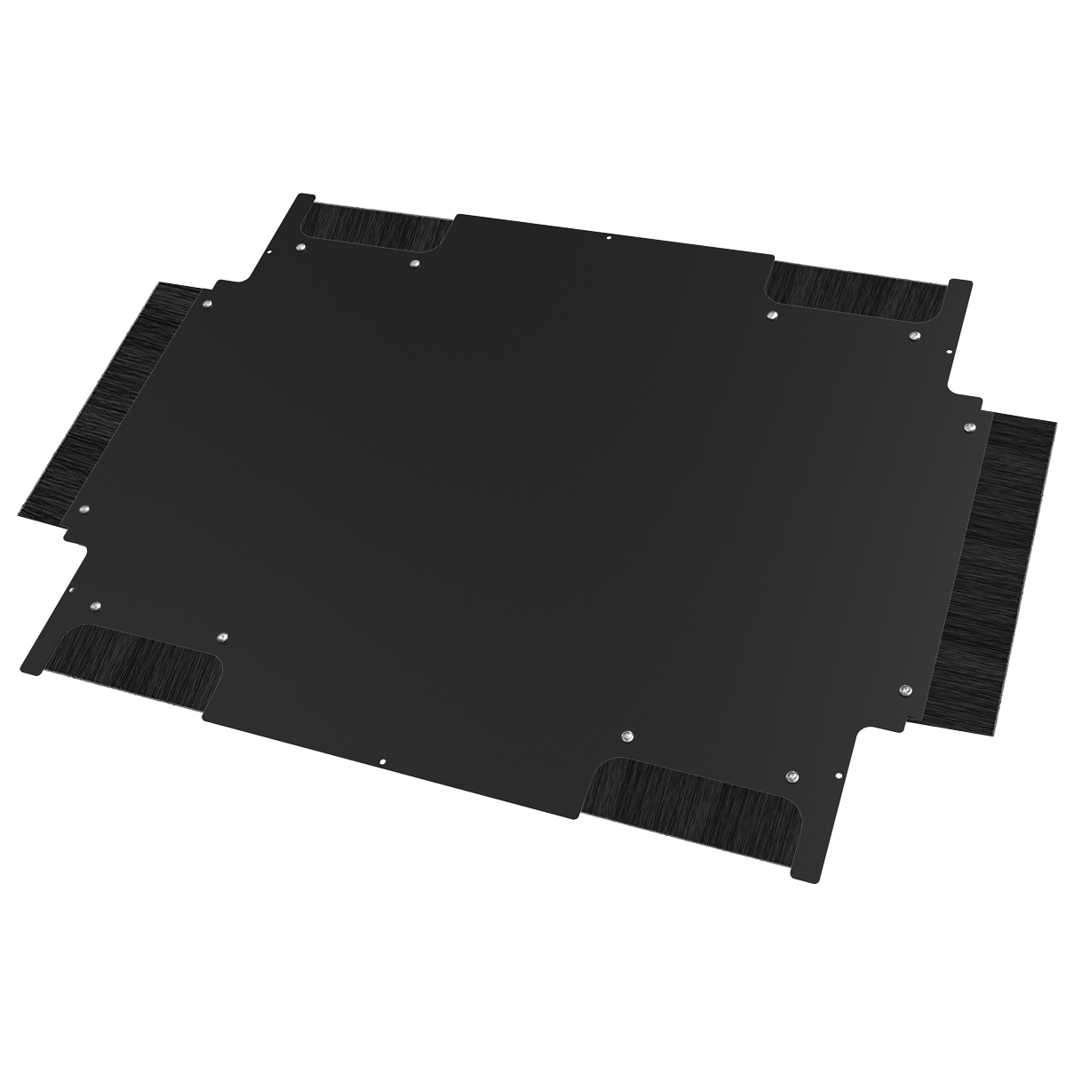 Hammond H1BB2448BK brushed black steel bottom panel with cable entry knockouts for 24 x 48 in H1 cabinet frames