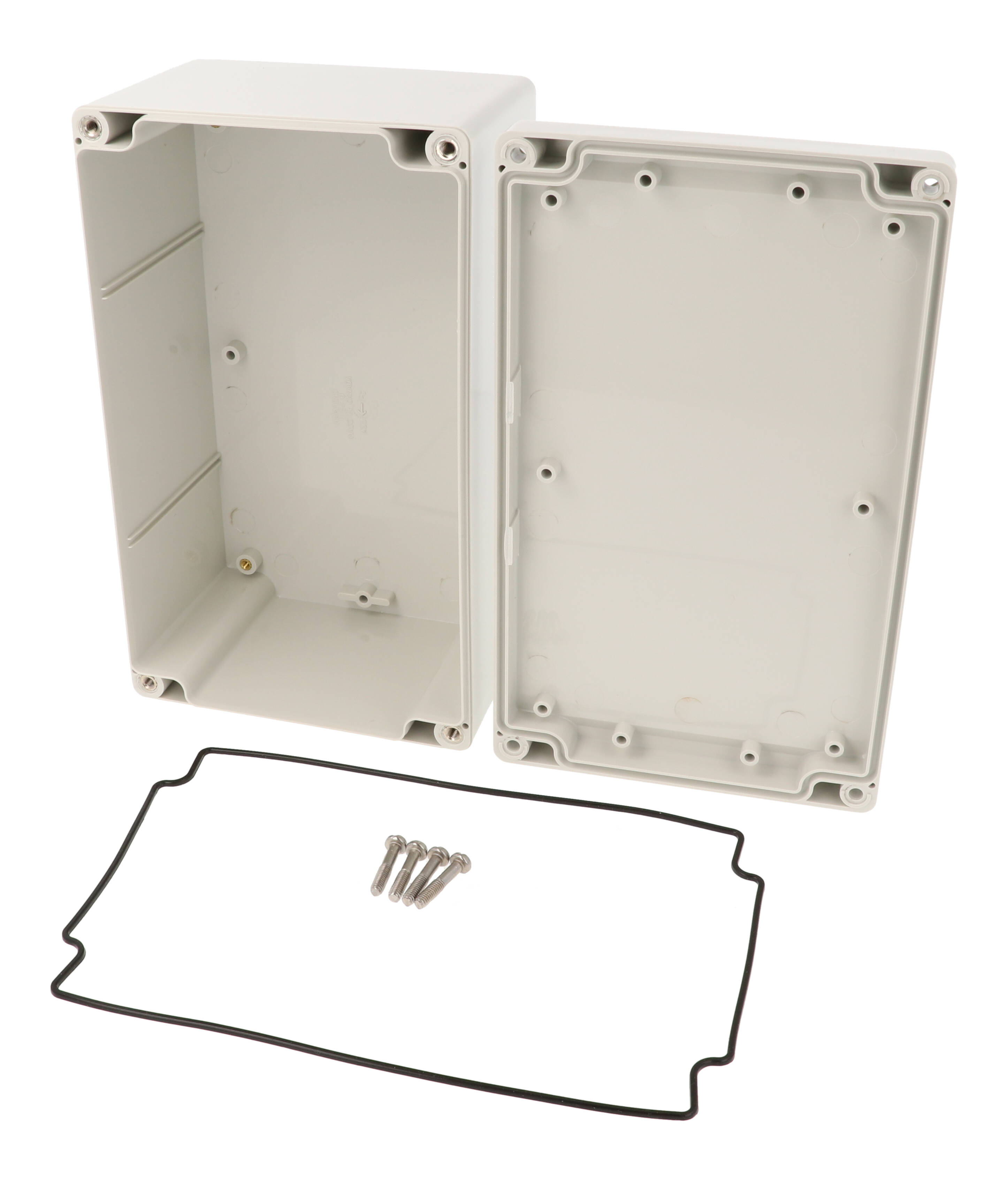 1555UGY deep light gray ABS enclosure, 200 x 120 x 91 mm, with gasketed lid