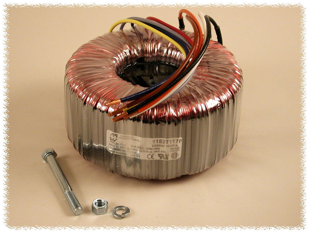 1182K117 160 VA toroid power transformer with dual 117 V secondaries and flexible colour-coded leads — view 5