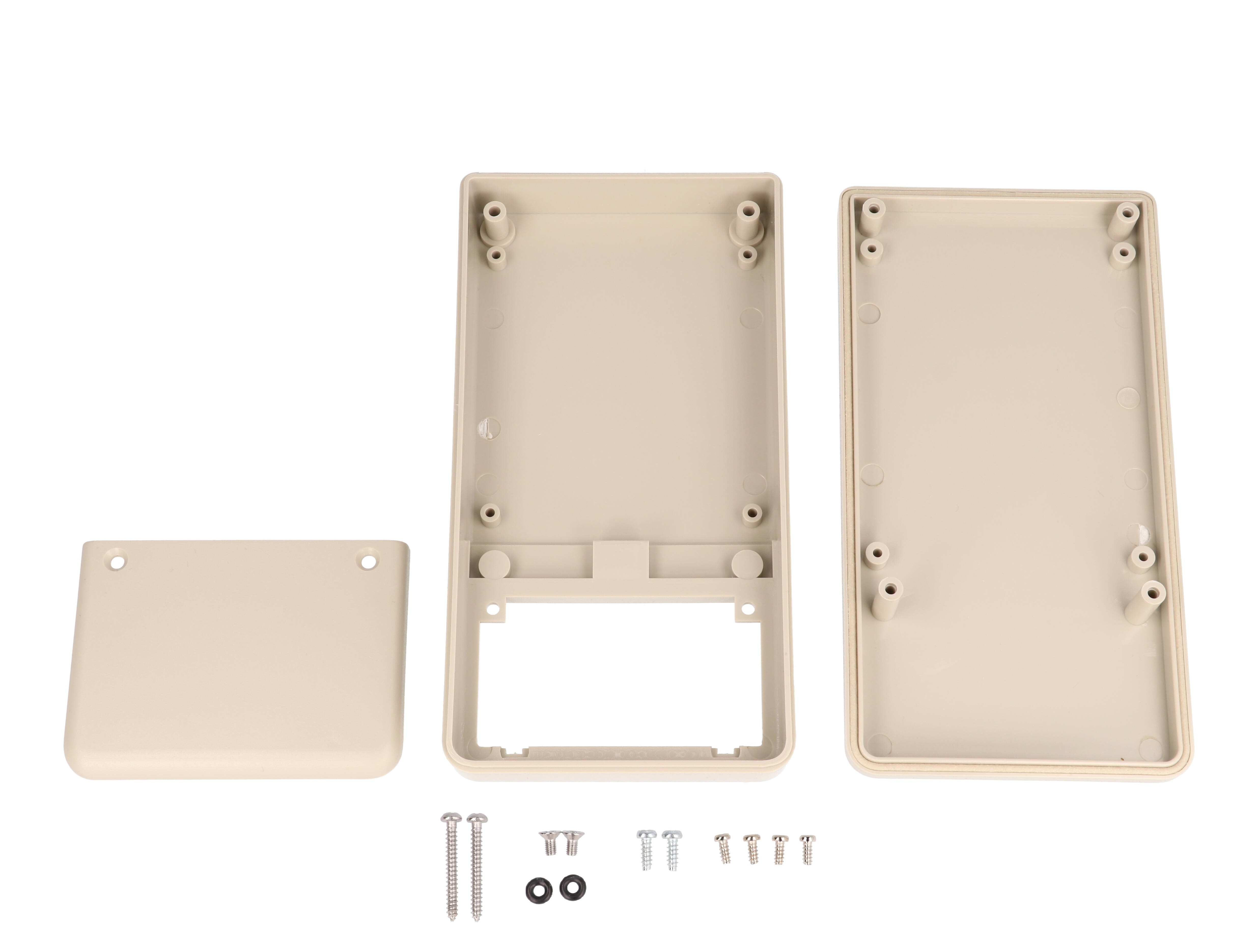 RH3045 light grey gasketed IP65 ABS hand-held enclosure with battery door, 160 x 84 x 30 mm