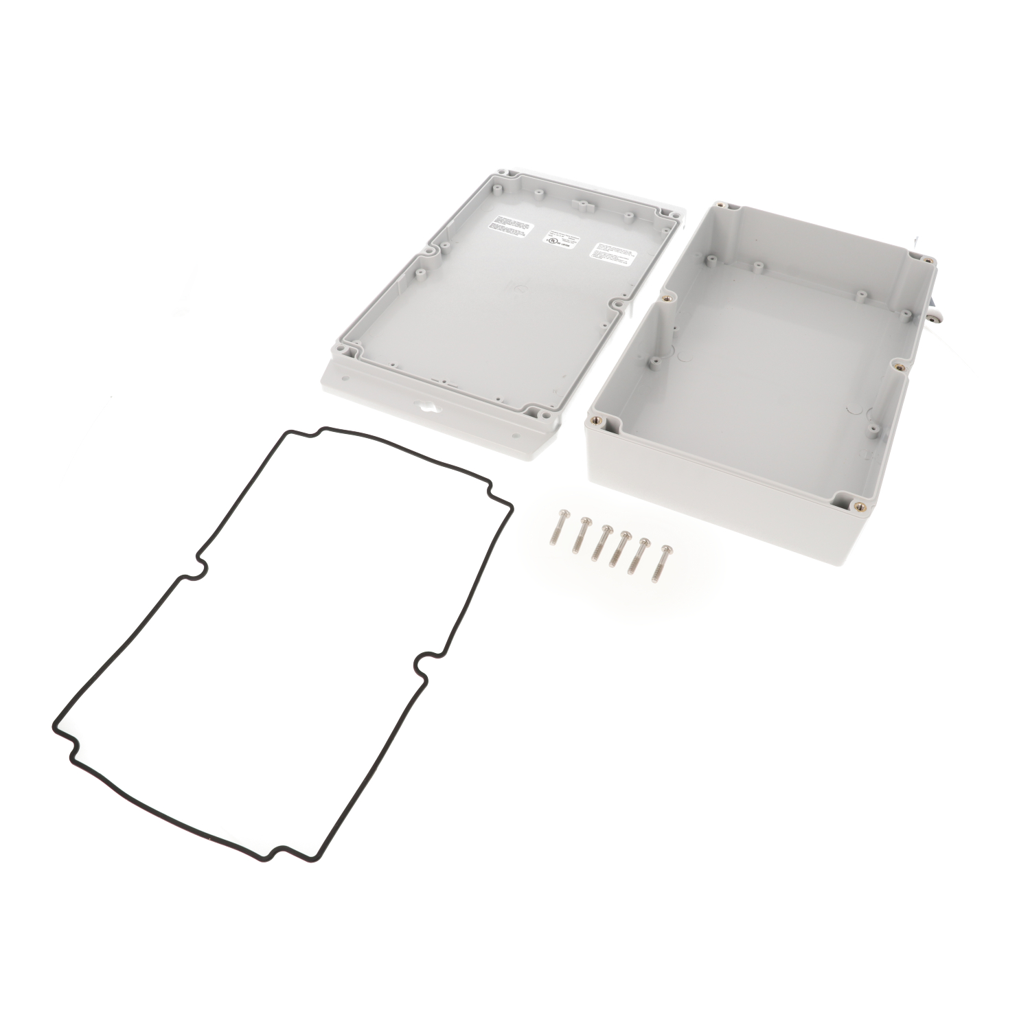 1555VA2F42GY grey polycarbonate deep flanged enclosure, 240 x 161 x 62 mm
