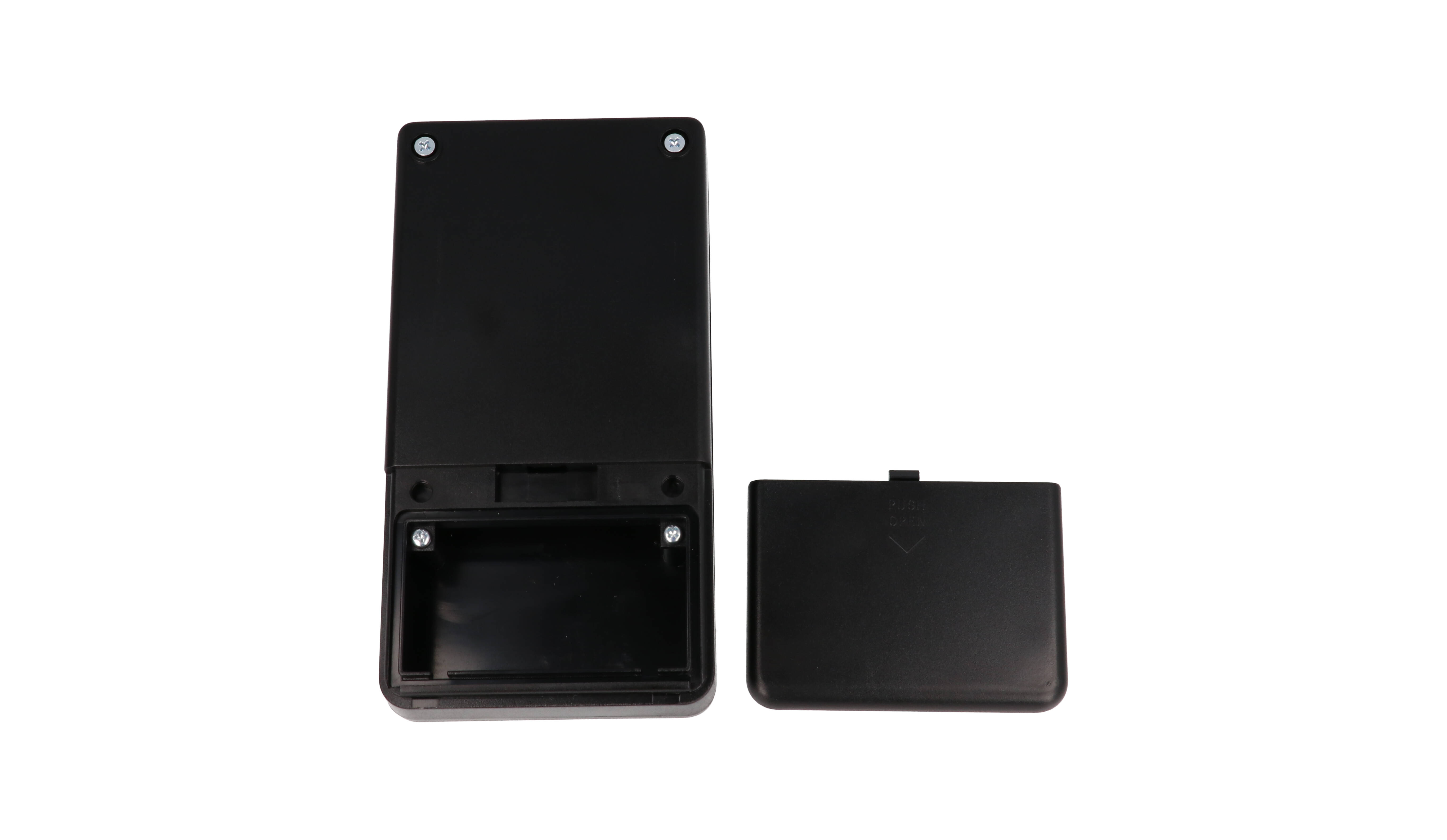 RH3051BK black ABS hand-held enclosure with battery door