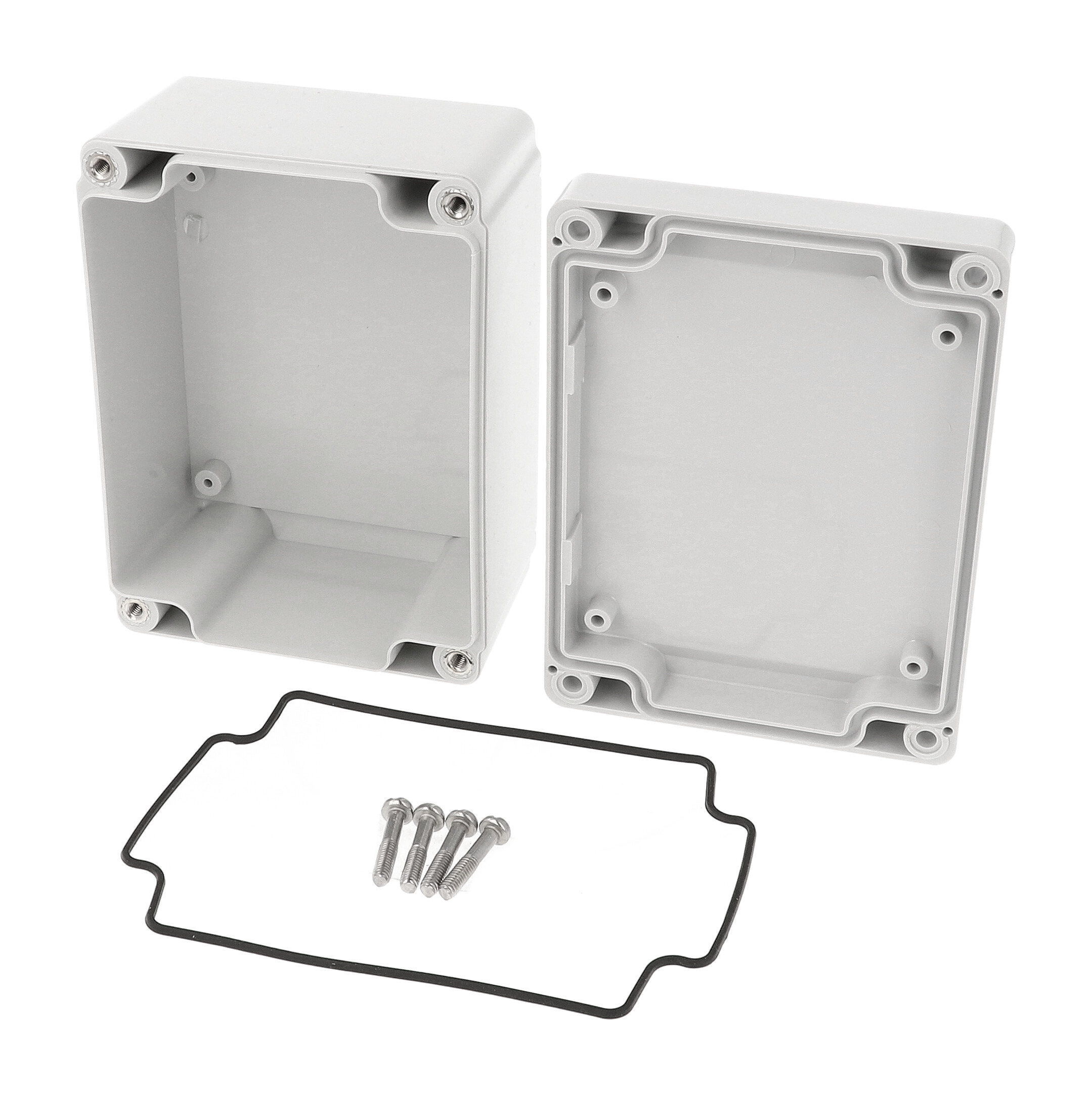 1555FGY light gray ABS watertight enclosure, 120 x 90 x 61 mm, styled lid