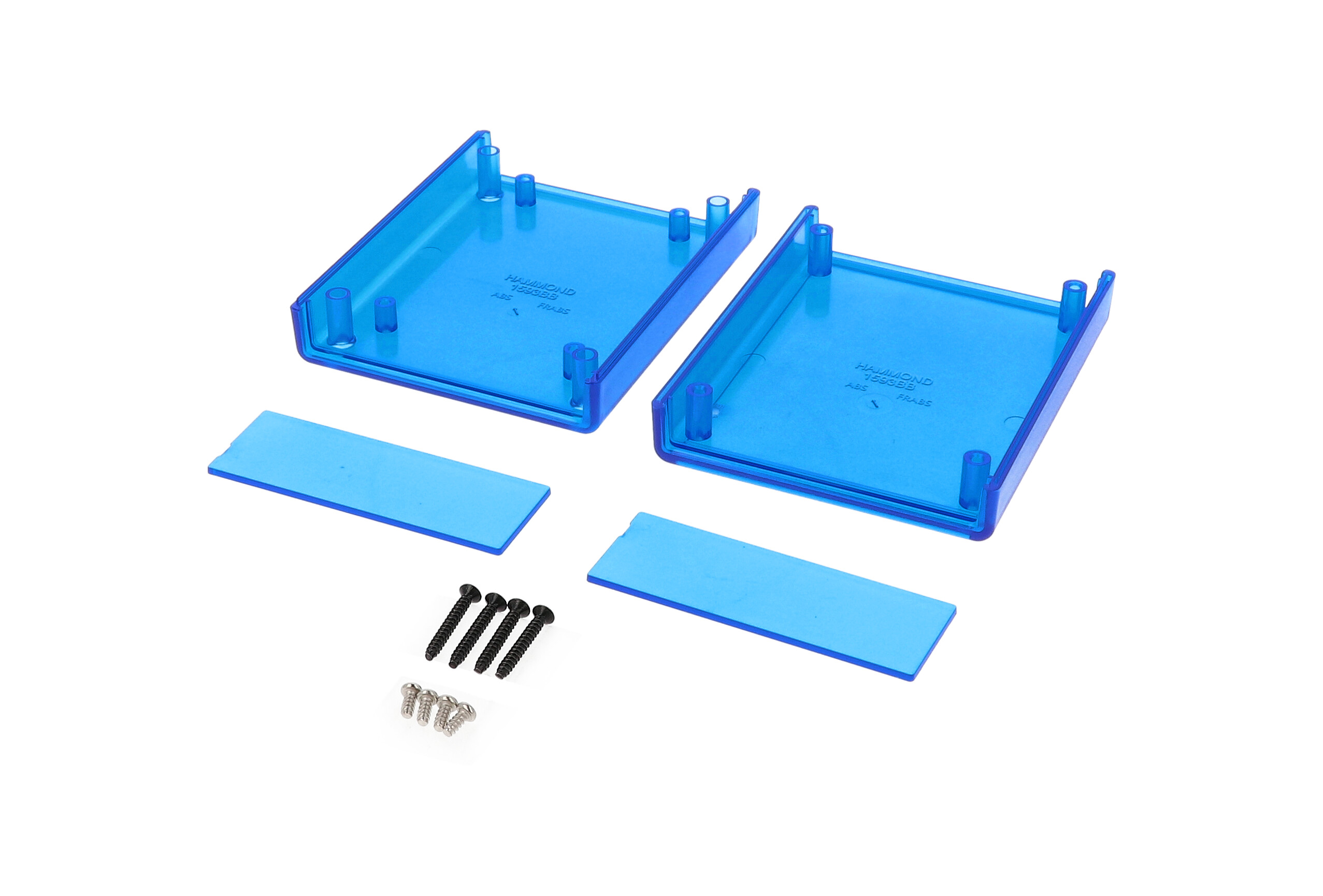 1593BBTBU translucent blue ABS hand held instrument enclosure