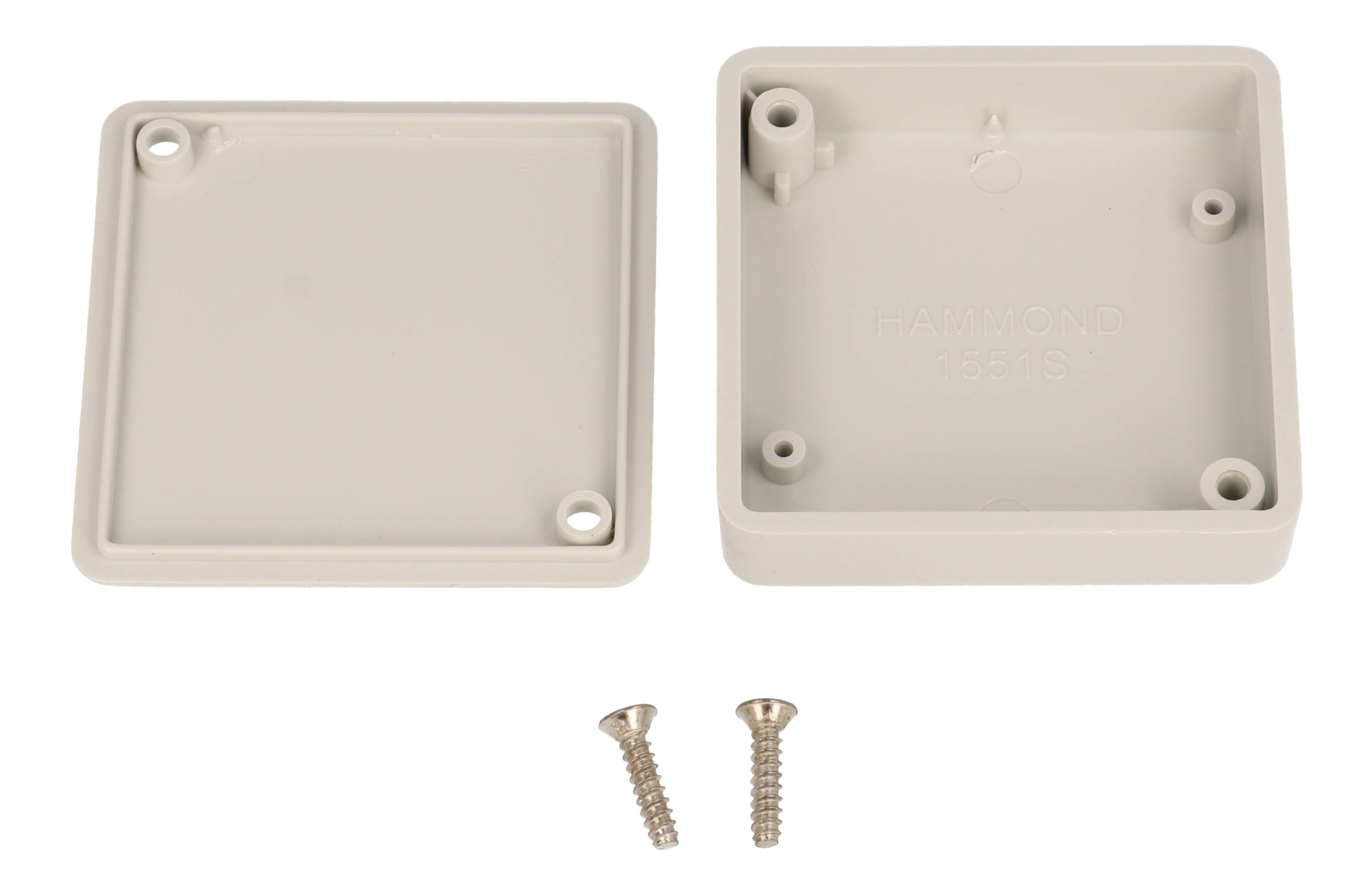 1551SGY light gray ABS plastic miniature enclosure, 50 x 50 x 15 mm