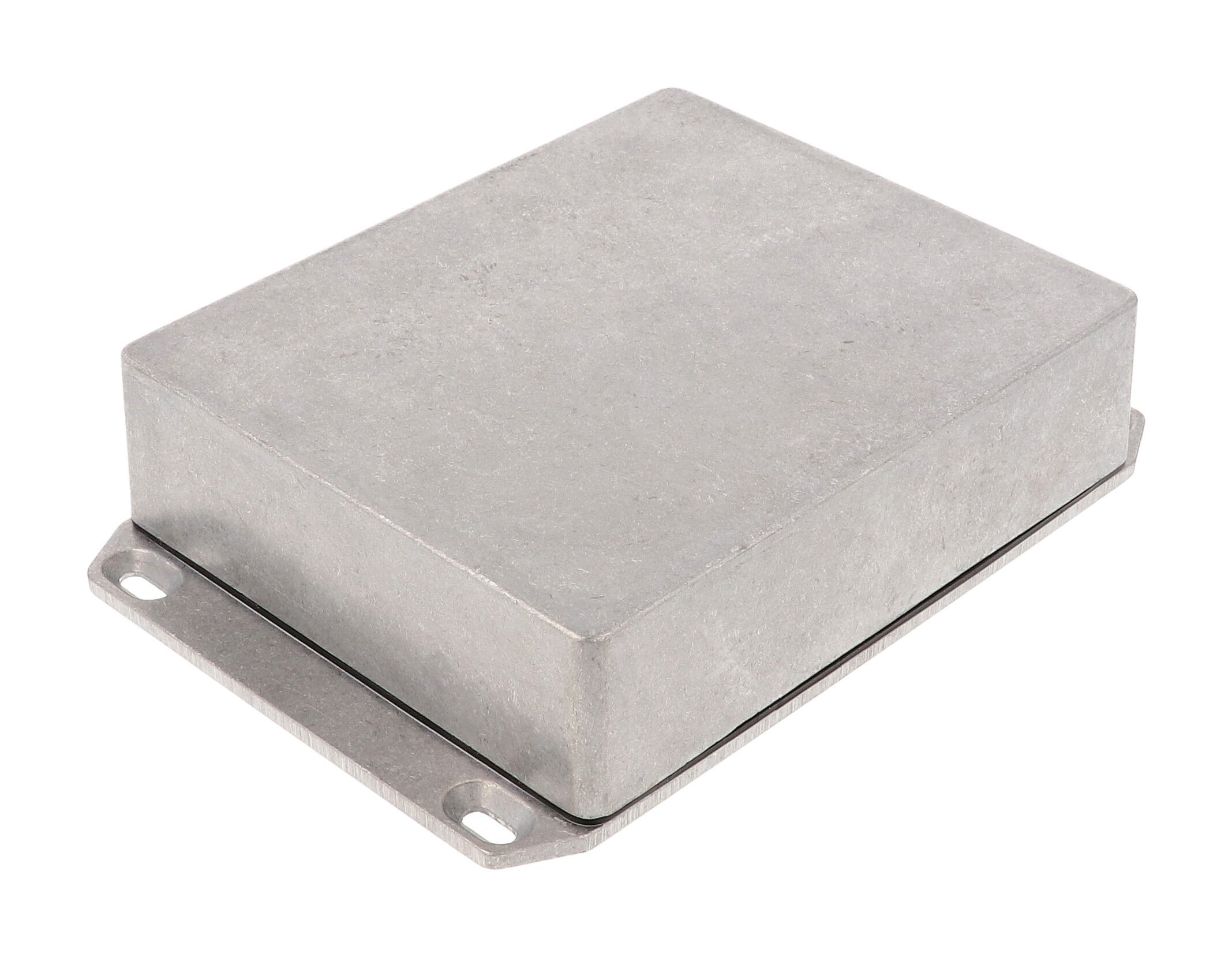 1590WXXFL natural aluminum watertight diecast aluminum enclosure with flanged mounting lid, 145 mm x 121 mm x 39 mm