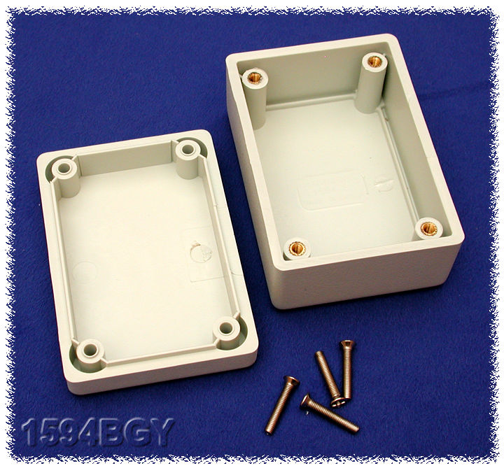 1594BGY light gray flame retardant abs plastic 1594B enclosure, 81 x 56 x 40 mm, with lid