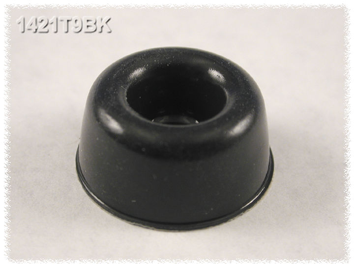 1421T9BK black 0.88 in round self-adhesive rubber feet, package of 24