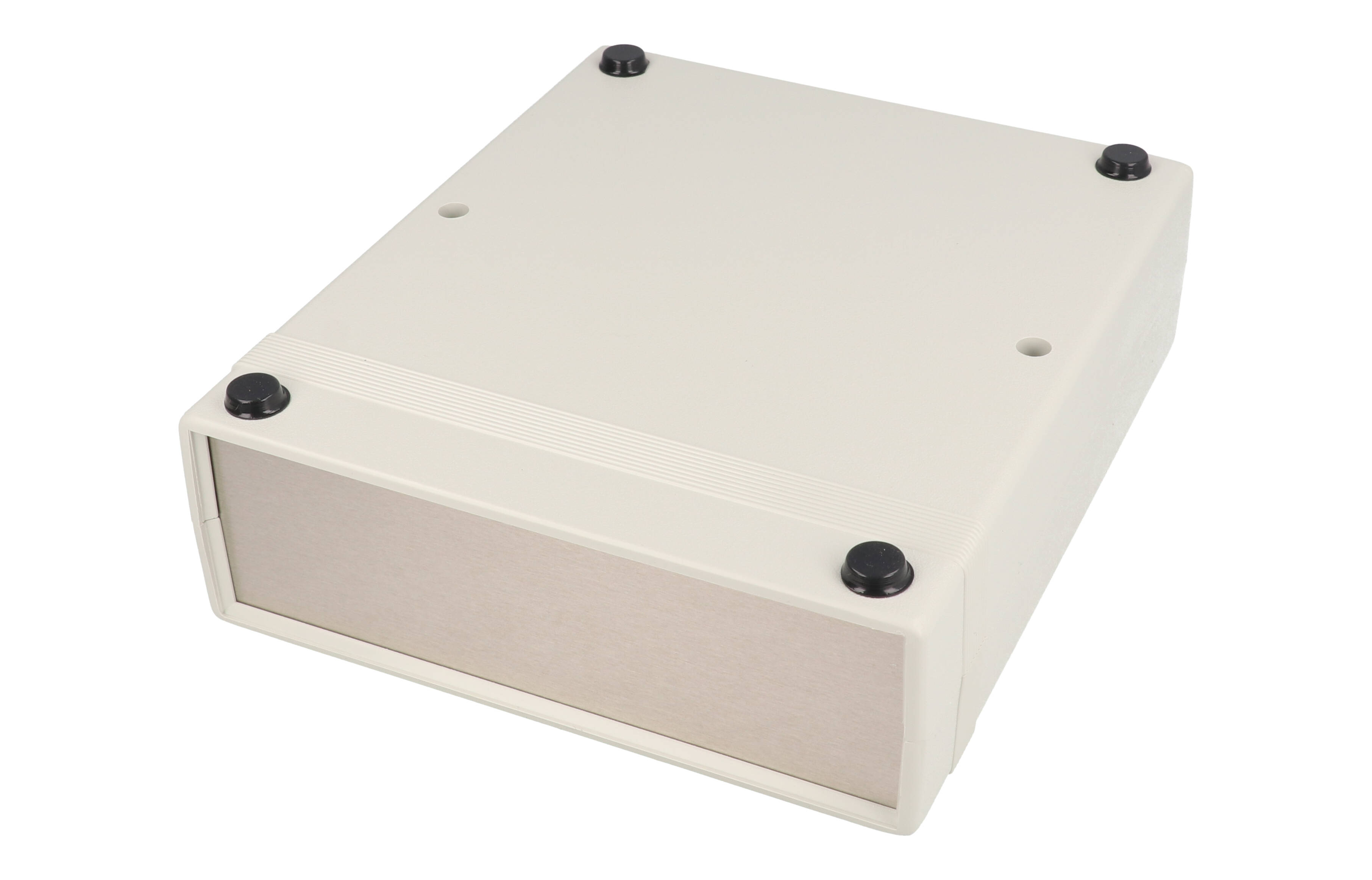 1598CGY light gray ABS 1598 Series instrument case with brushed aluminum end panels