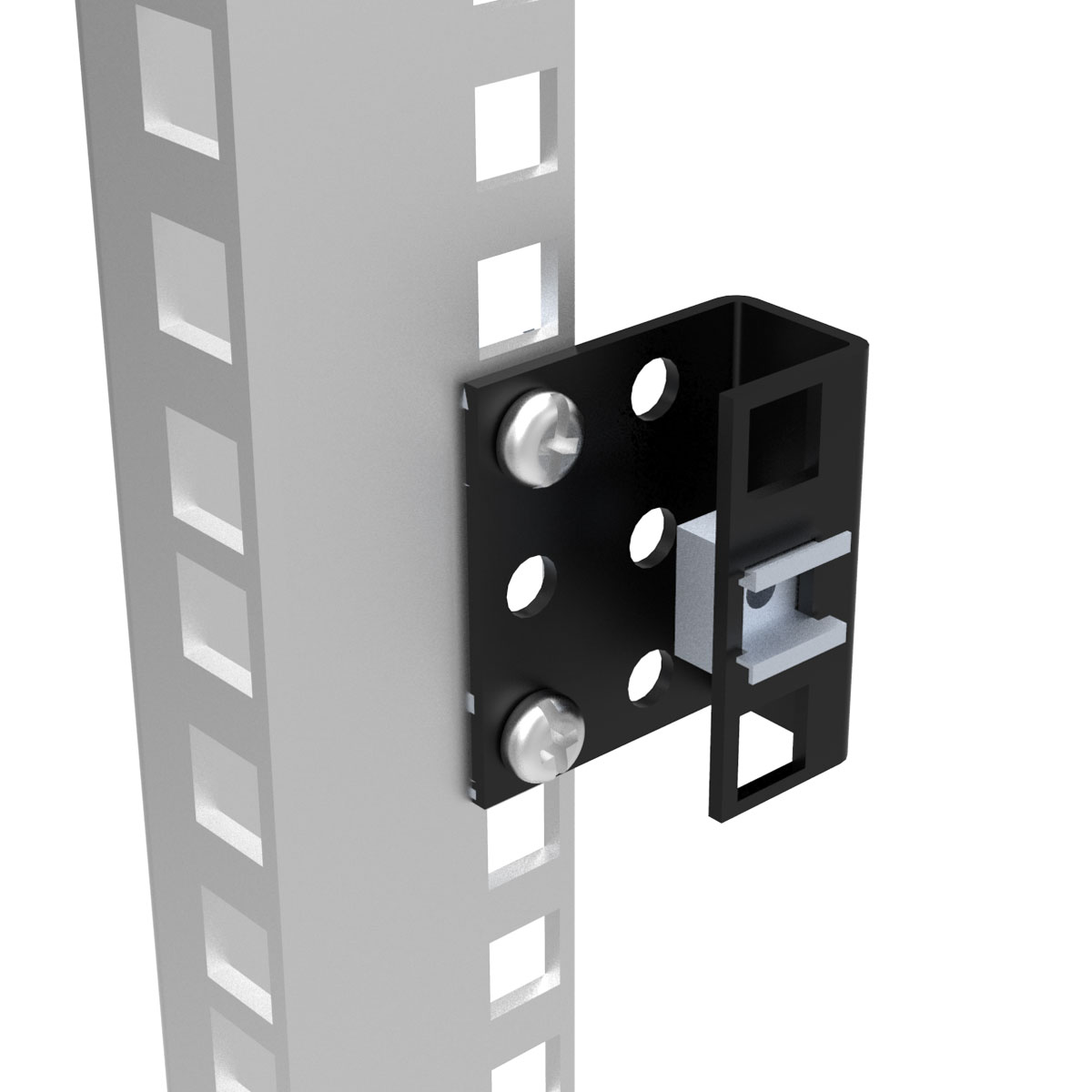 Hammond CPRSA black 14-gauge steel panel rail shelf adapter for CPR square-hole rack rails, set of four