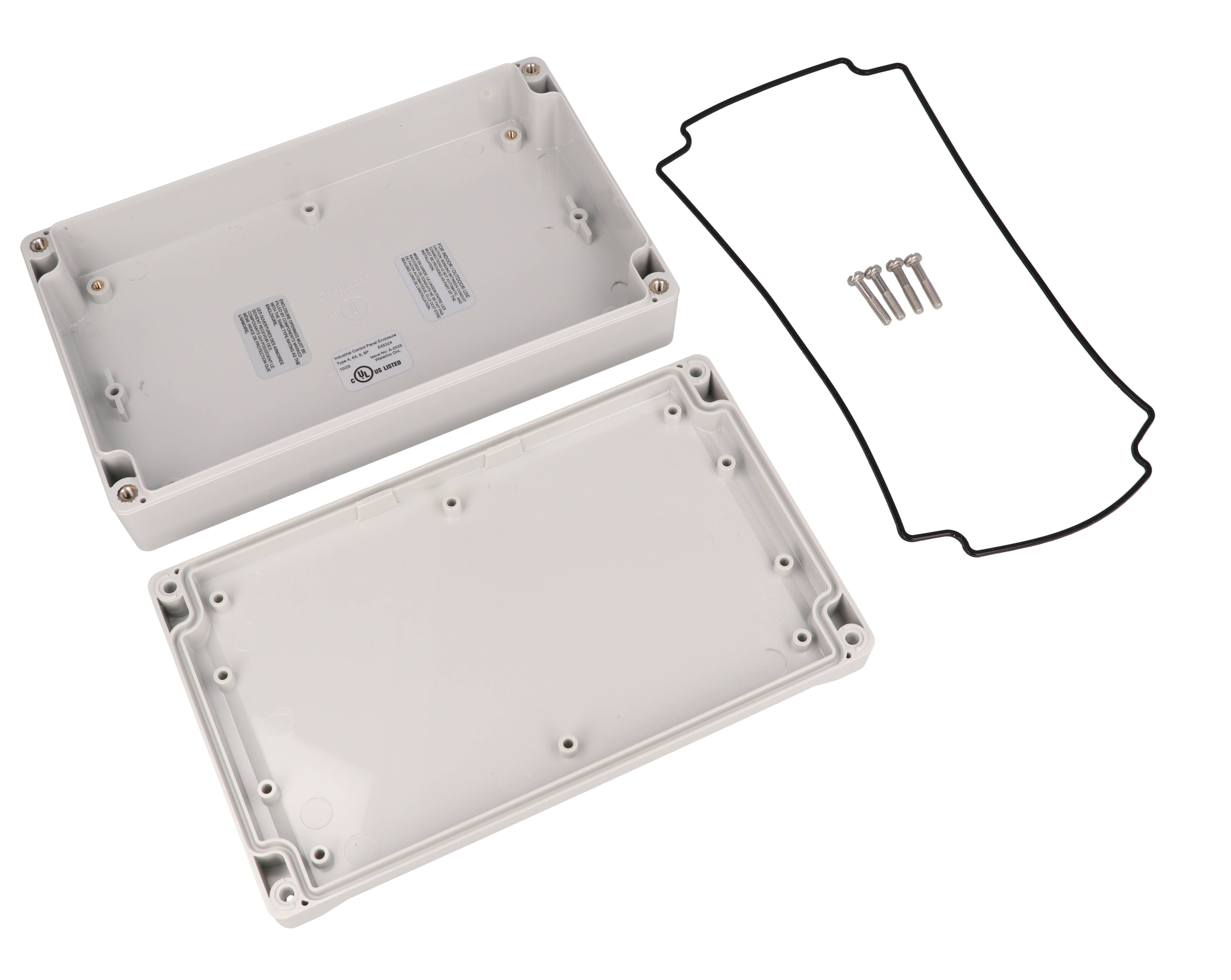 1555UL2GY — RAL7035 grey polycarb plastic watertight enclosure