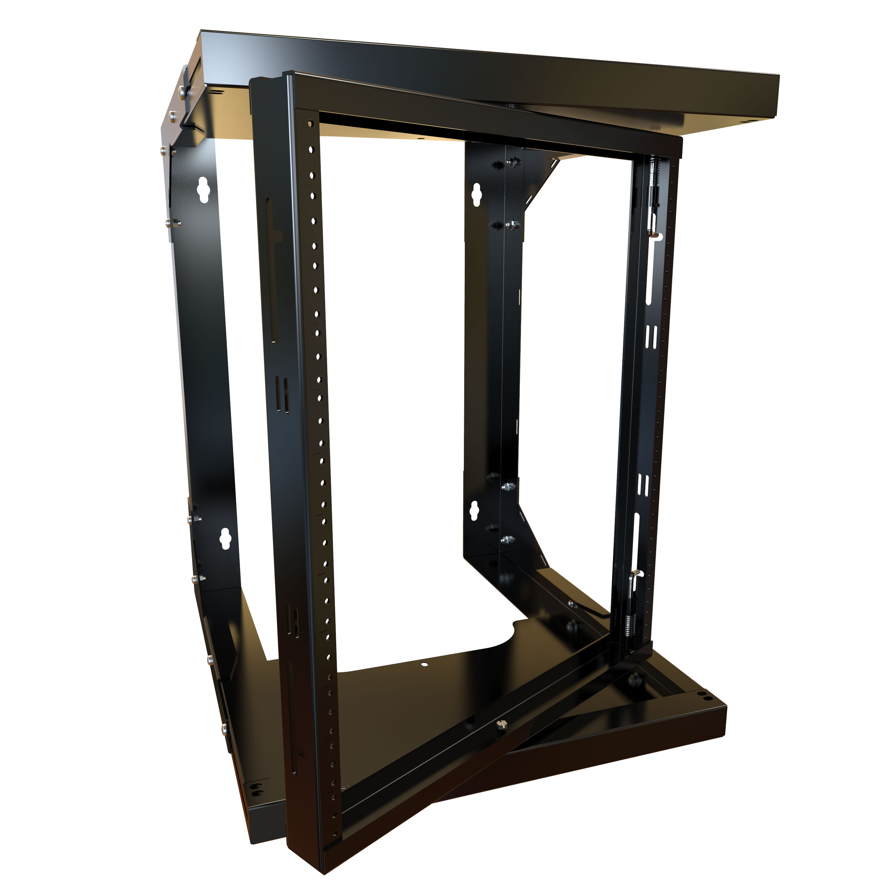 Hwmr1912ubk — 12u Adjustable Depth Center Swing Wall Rack (18"-24")