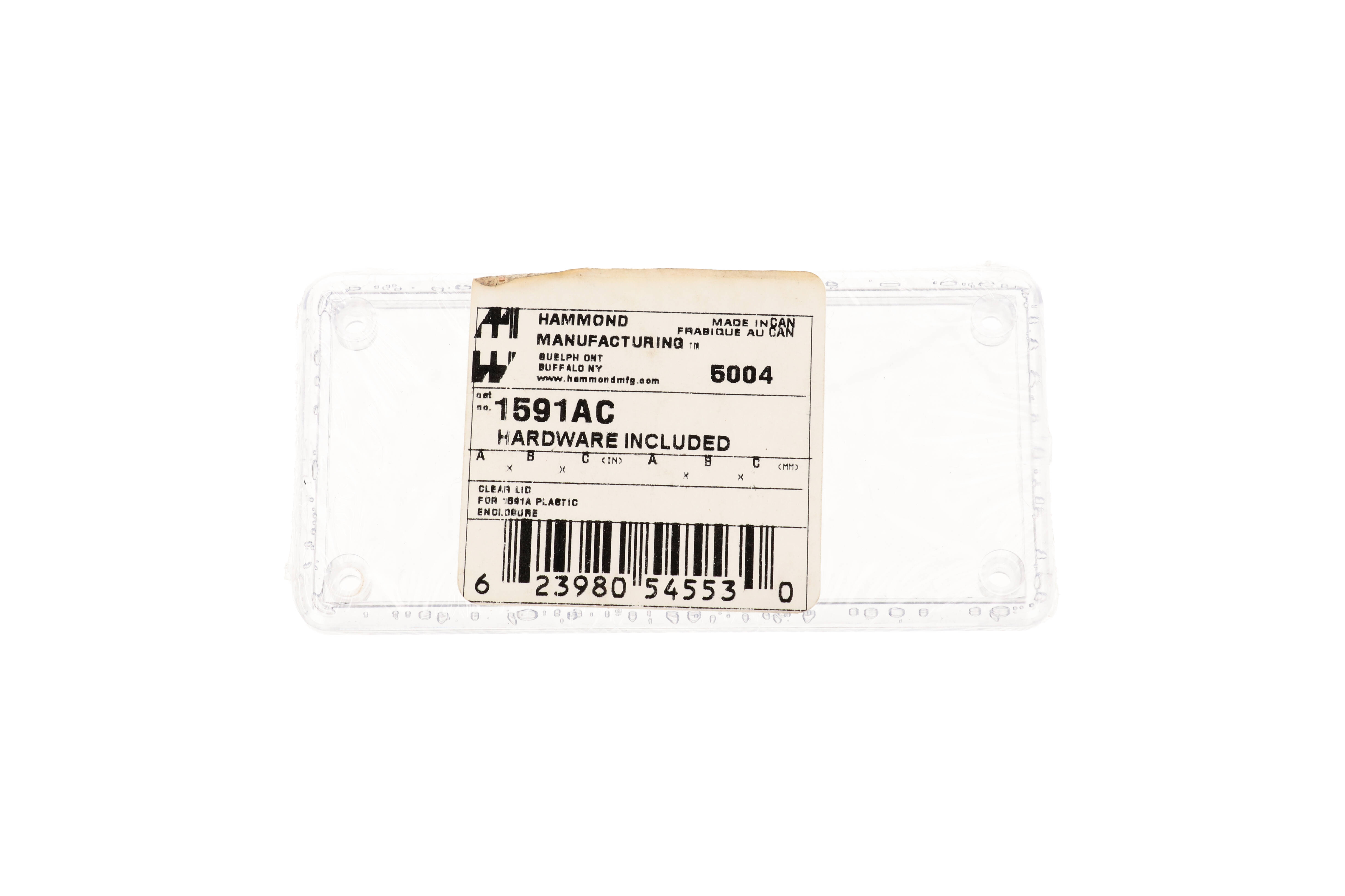 1591AC clear polycarbonate lid for 1591A 100 x 50 mm enclosures