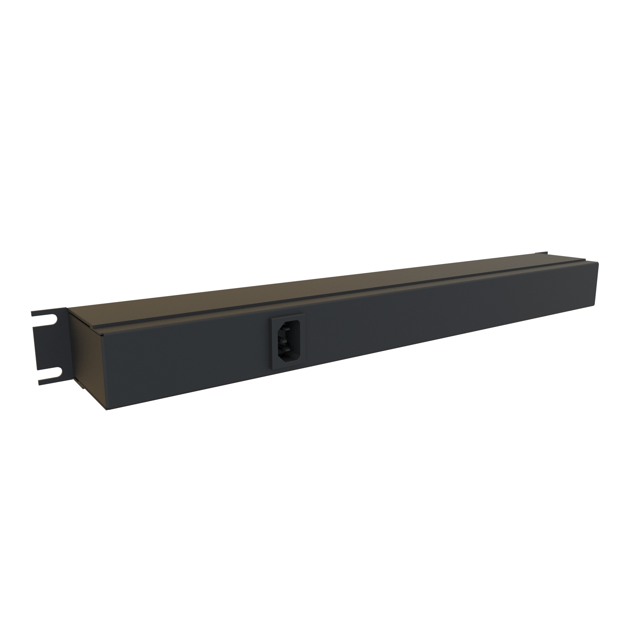 Hammond 1582H8E1BKDP 1U 19-inch black steel basic PDU with eight front-facing C13 outlets and lighted double pole on/off rocker switch