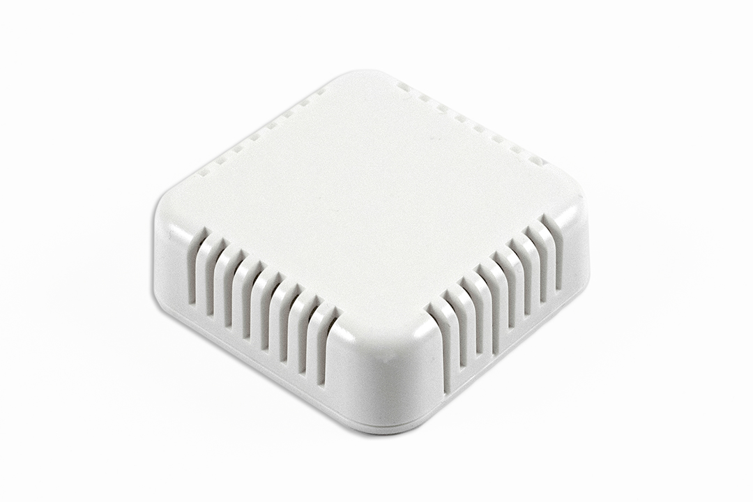1551V3WH white vented square ABS snap-fit sensor enclosure with wall-mount base
