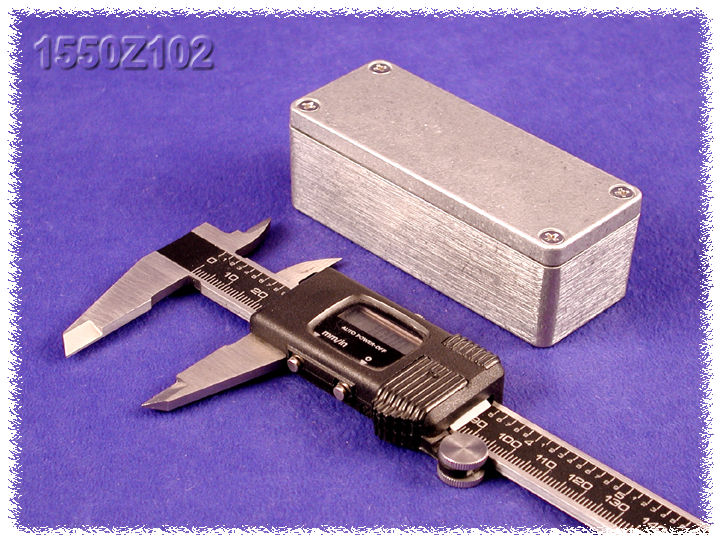 1550Z102 narrow natural aluminum thick-wall watertight diecast enclosure, 90 x 36 x 30 mm